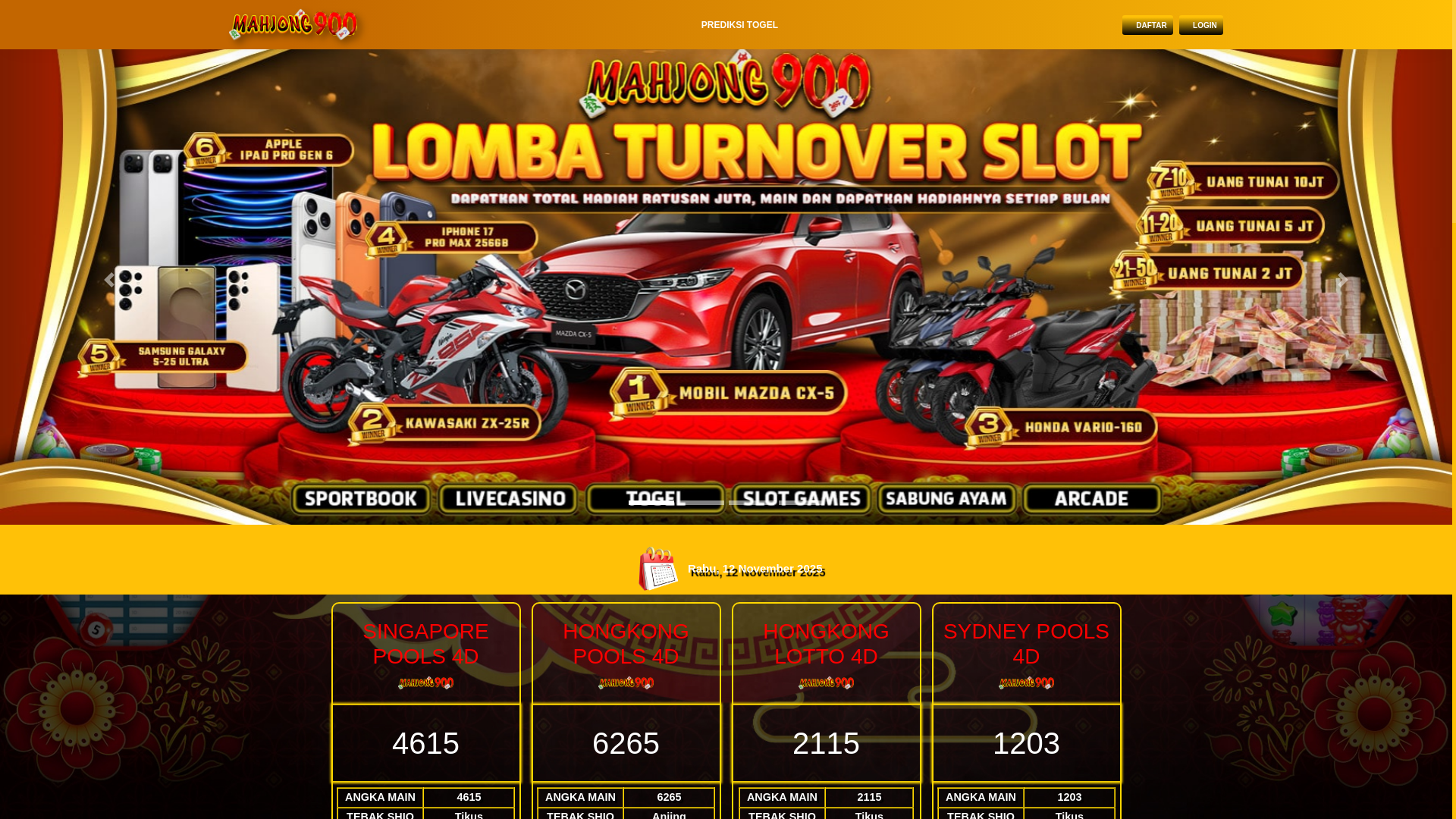 website screenshot of https://prediksimahjong900.pages.dev/