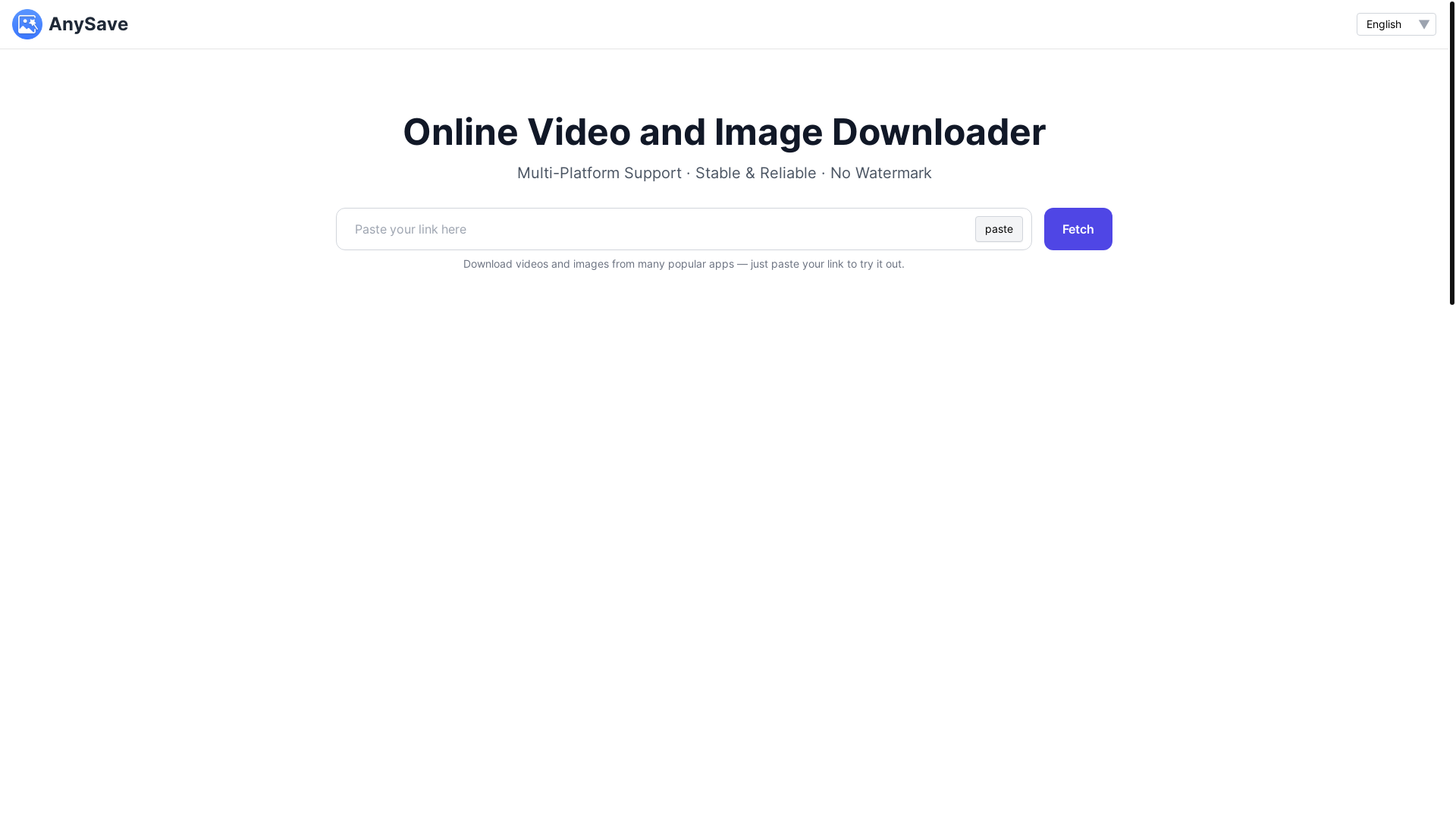 website screenshot of https://www-anysave-app.pages.dev/