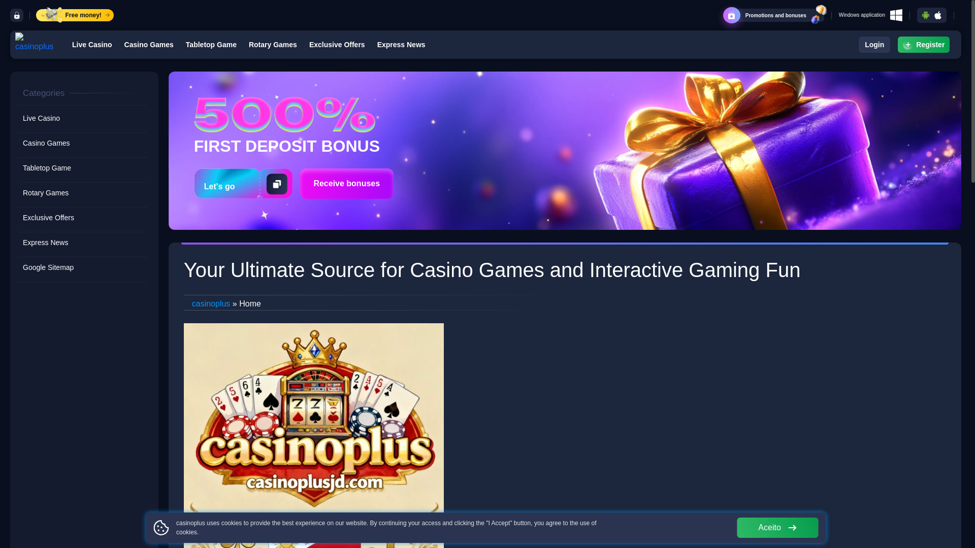 website screenshot of https://casinoplusjd.com/