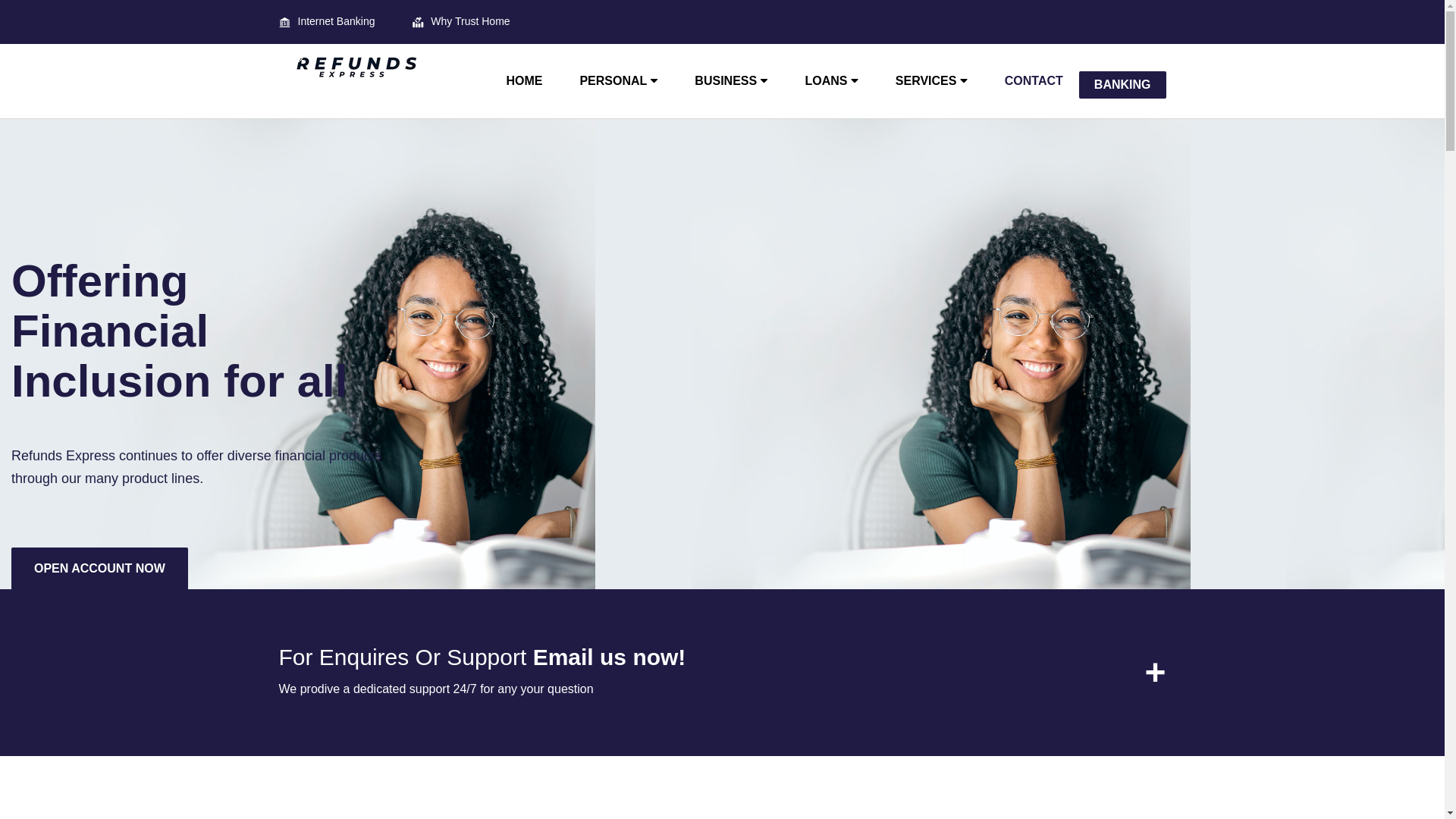website screenshot of https://refundsexpress.com/