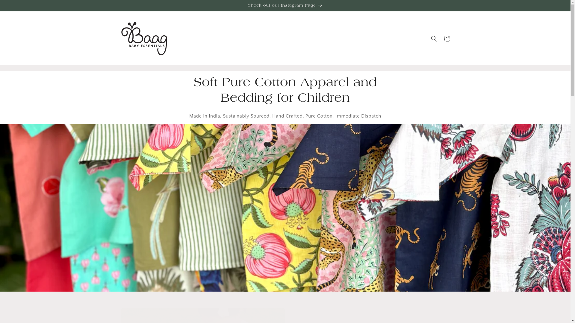 website screenshot of https://baagbabyessentials.com/