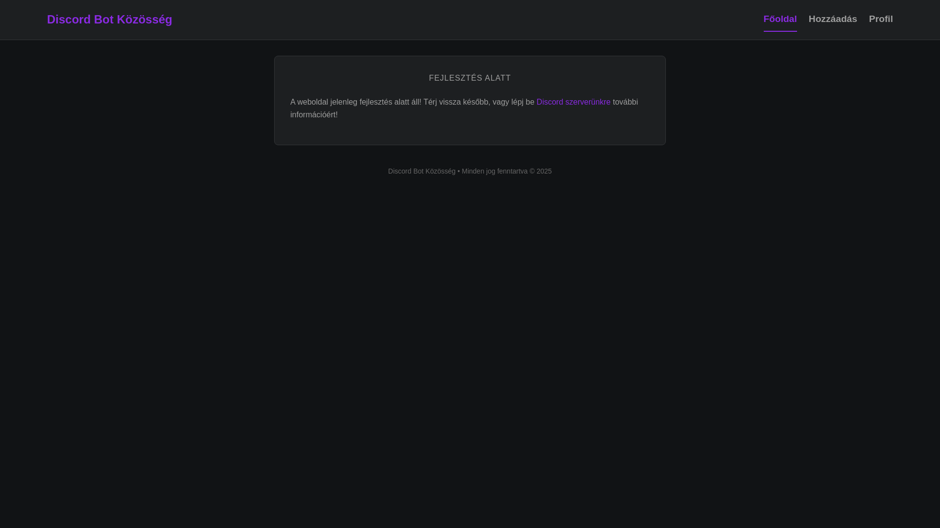 website screenshot of https://dcbotkozosseg.hu/