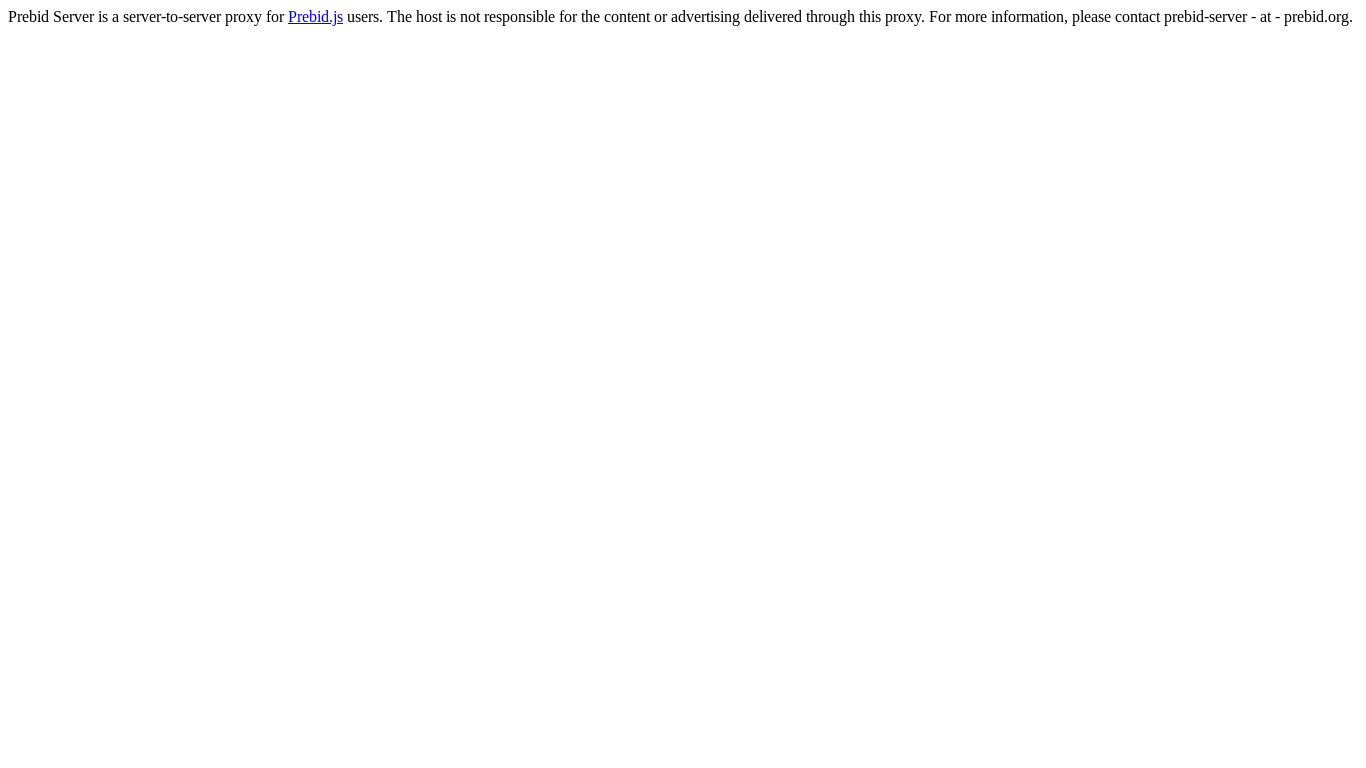 website screenshot of https://pbs.prebrid.tv/