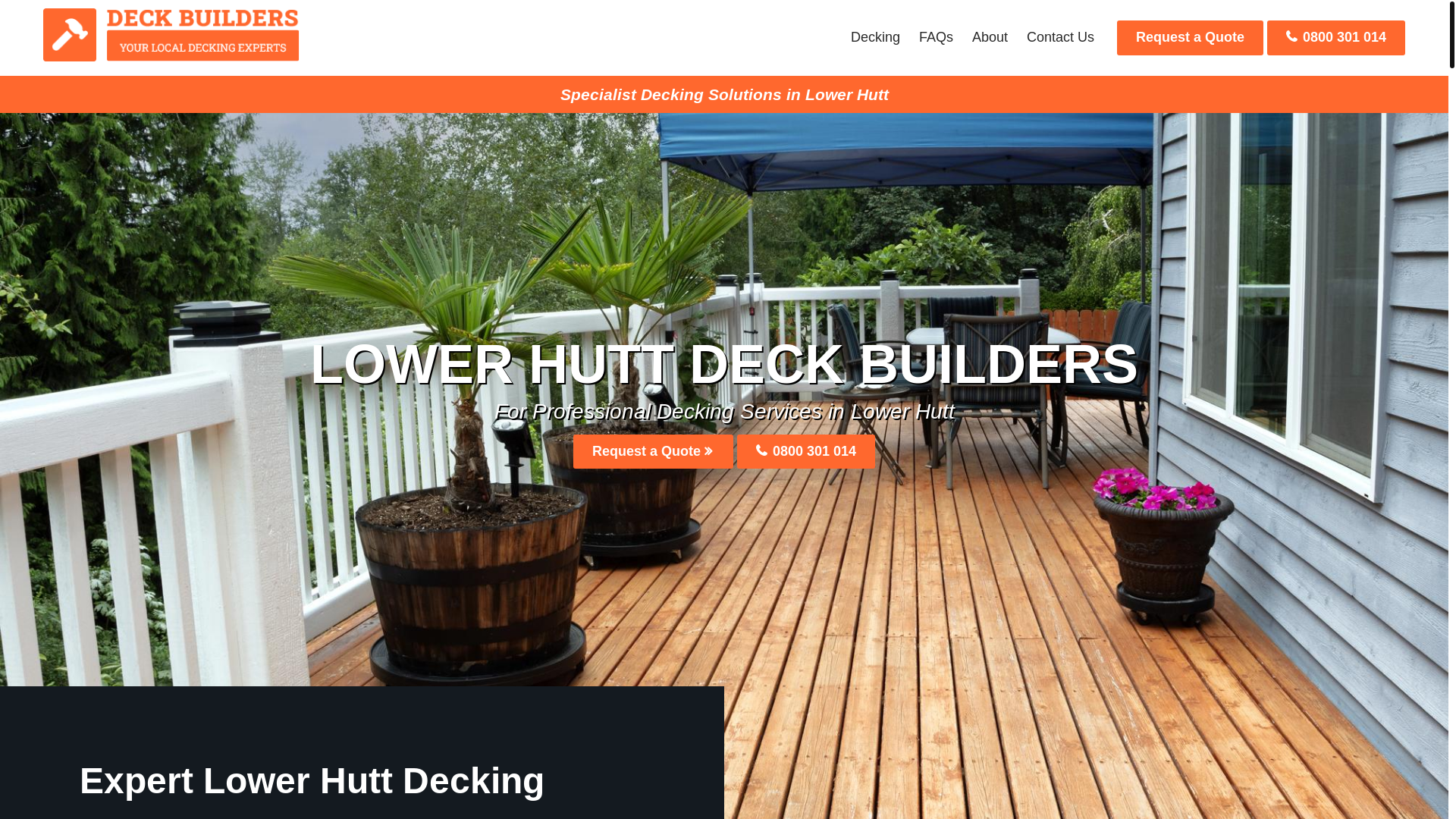 website screenshot of https://lowerhuttdeckbuilders.co.nz/