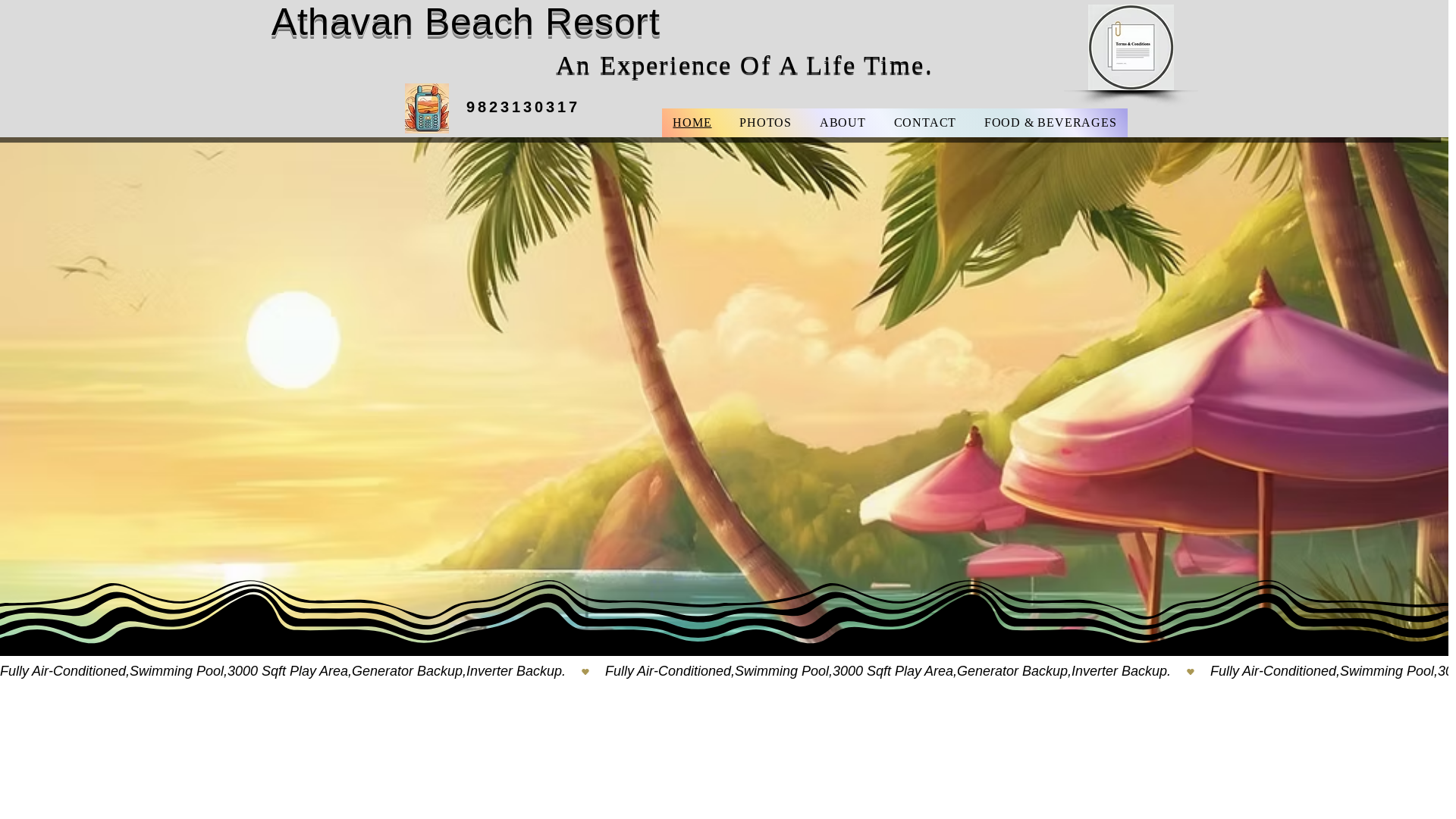 website screenshot of https://athavanbeachresort.in/