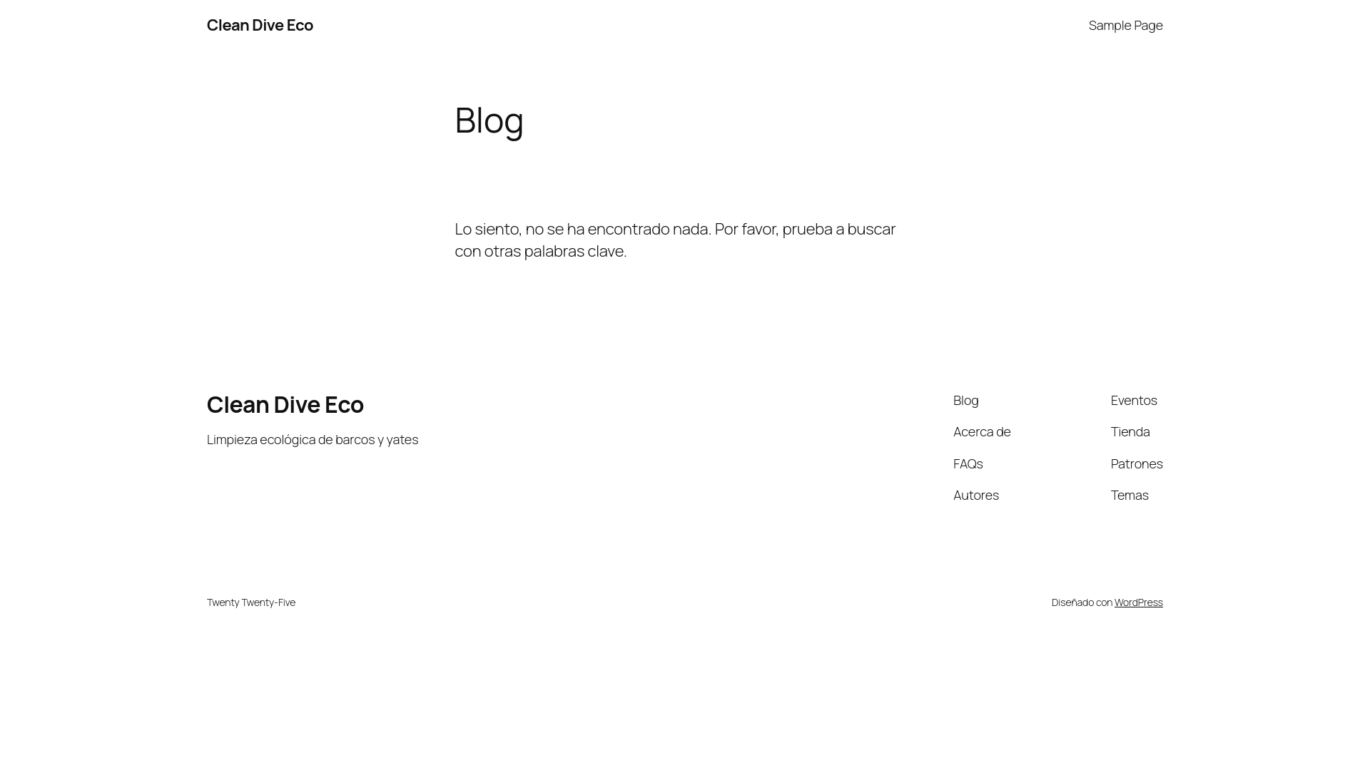 website screenshot of https://cleandiveeco.es/