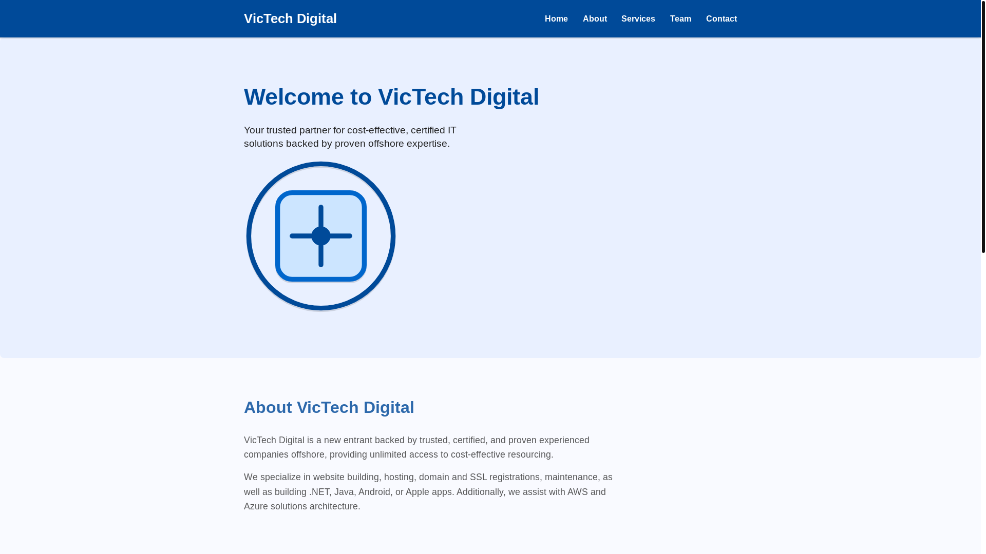 website screenshot of https://victechdigital.pages.dev/