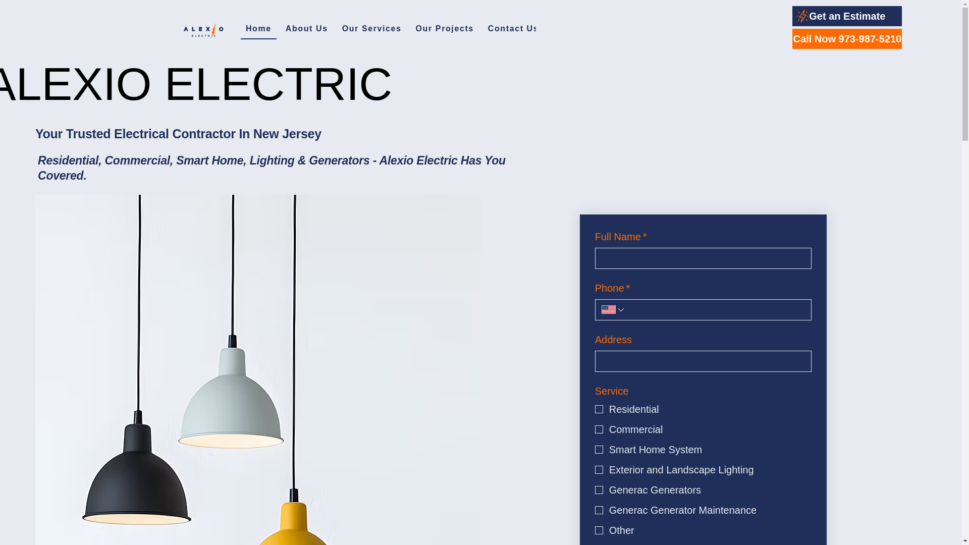 website screenshot of https://alexioelectric.com/