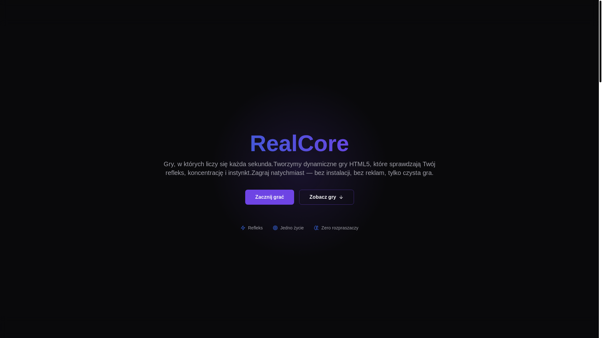 website screenshot of https://realcore.pl/