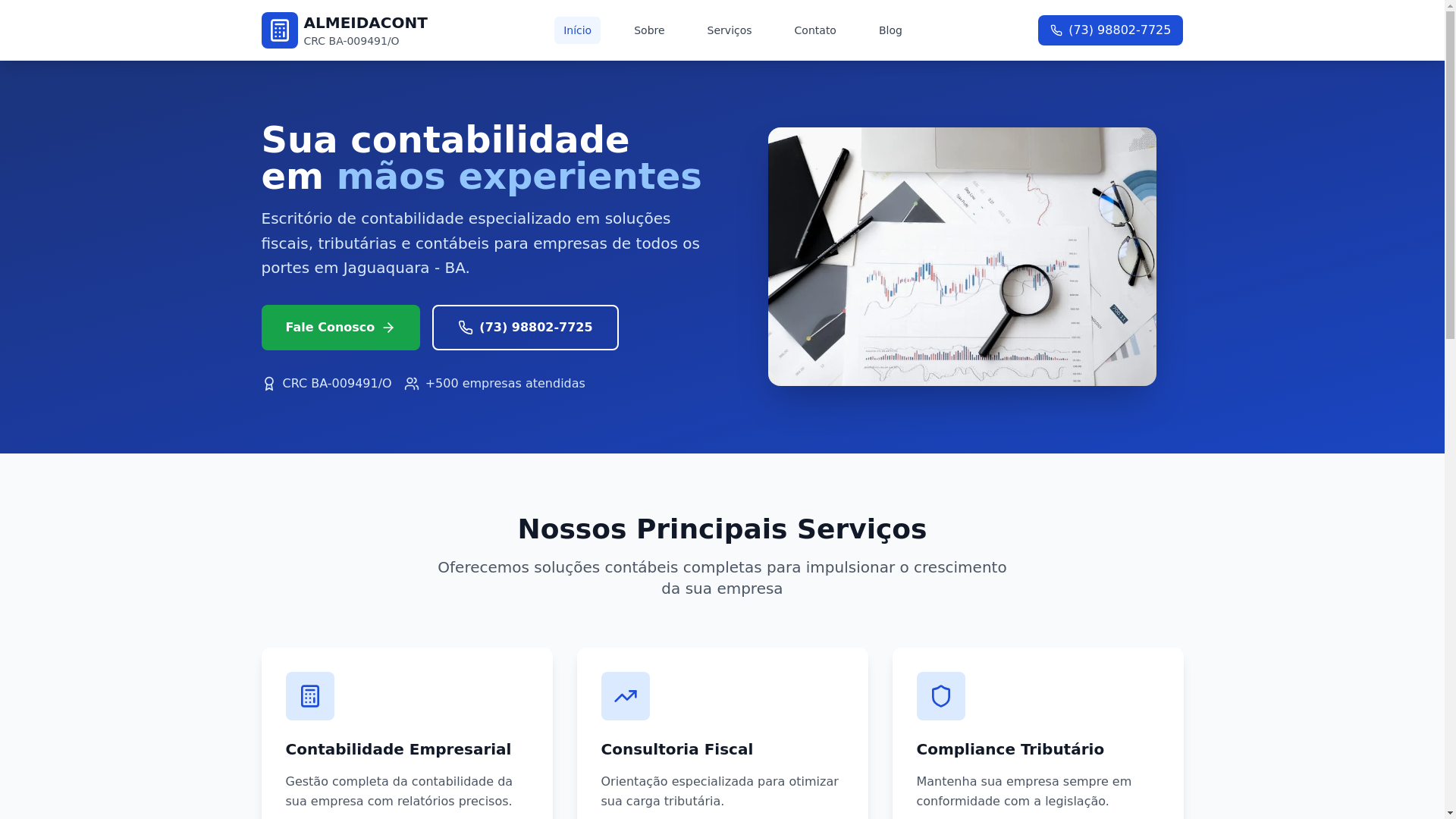 website screenshot of https://almeidacont.shop/