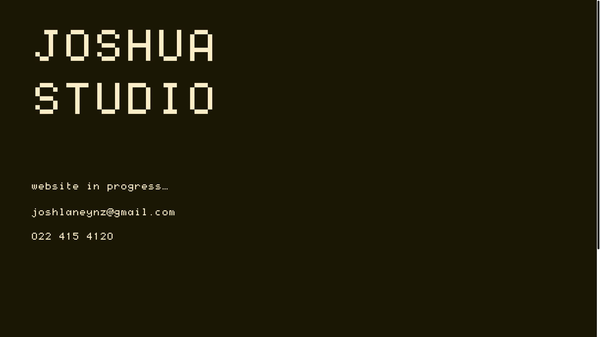 website screenshot of https://joshuastudio.nz/