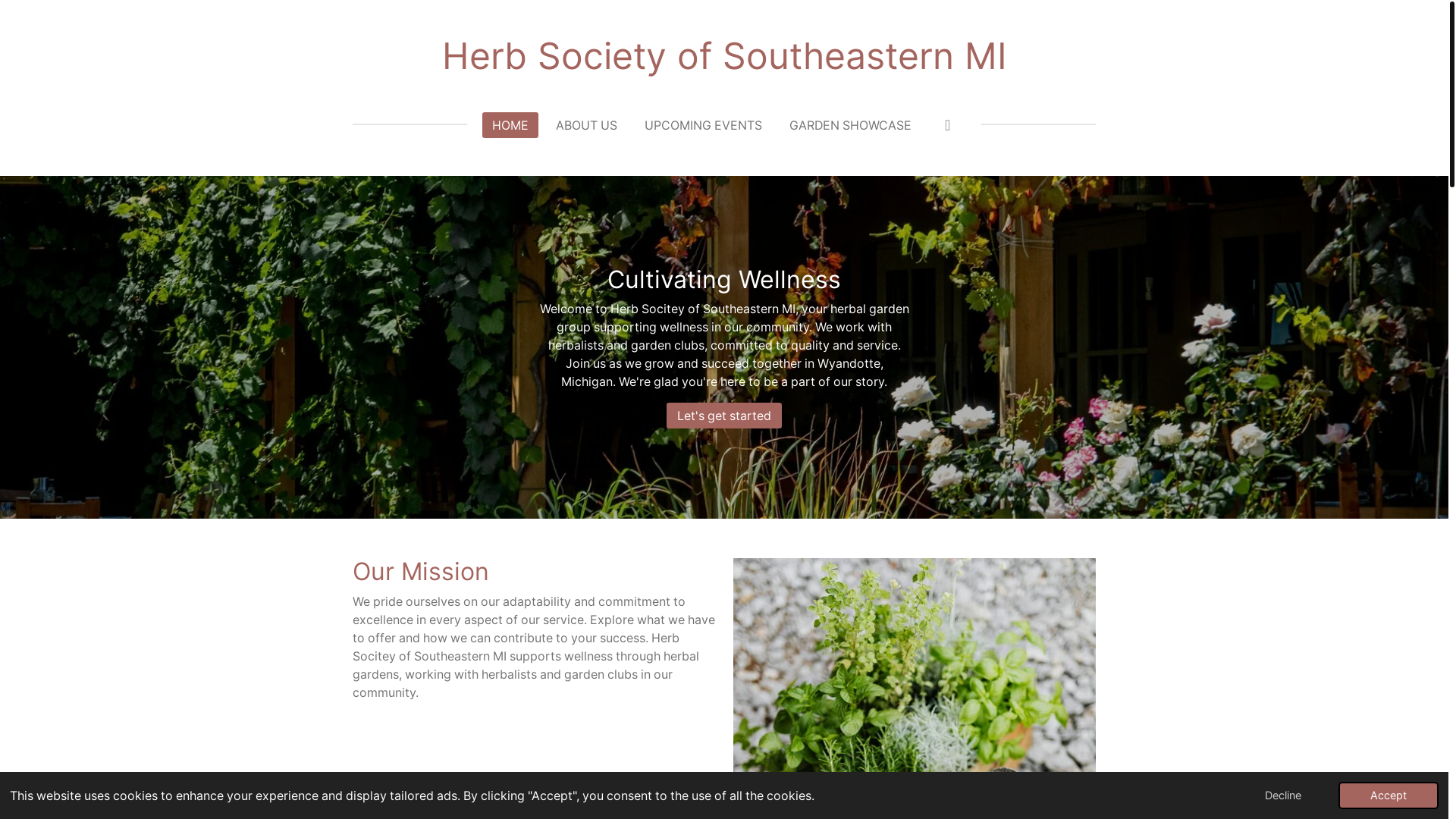 website screenshot of https://herb-society-of-southeastern-mi.org/