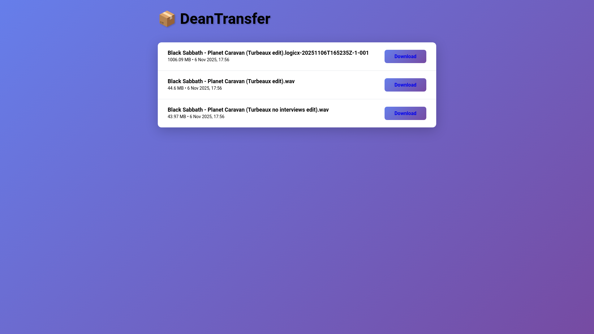 website screenshot of https://deantransfer.pages.dev/