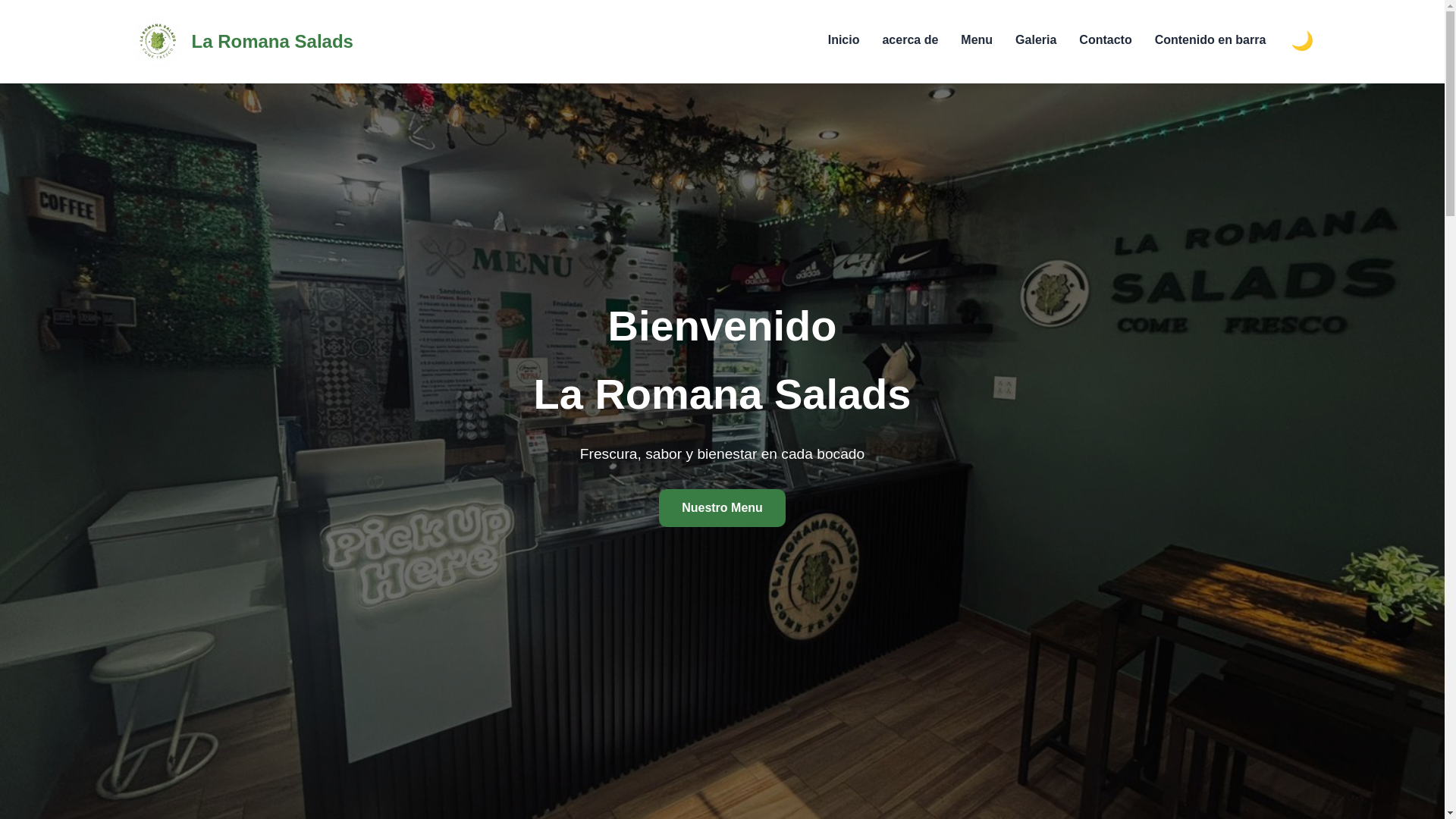 website screenshot of https://laromanasalads.com/