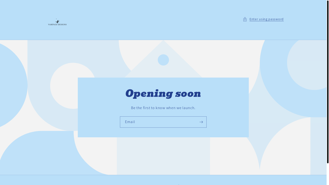 website screenshot of https://vampaiddesigns.com/