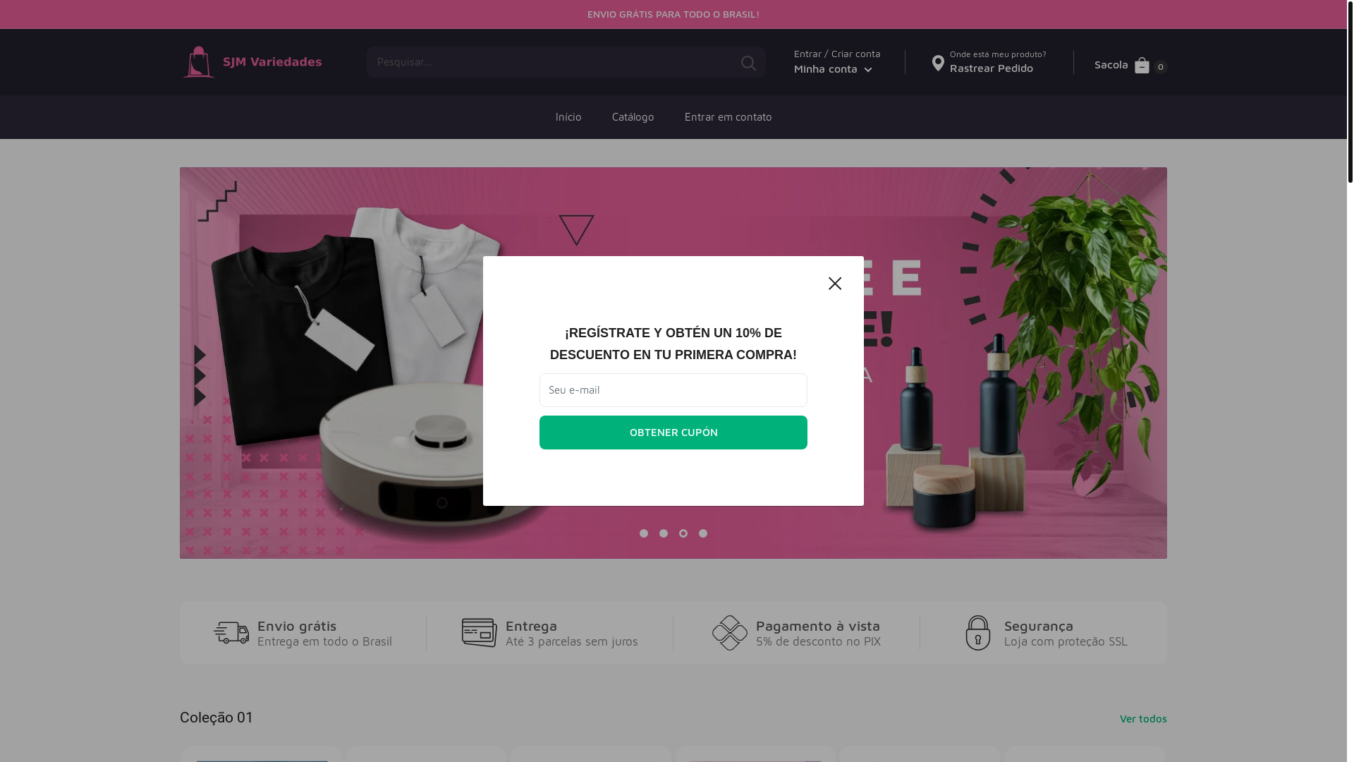 website screenshot of https://sjmvariedades.com/
