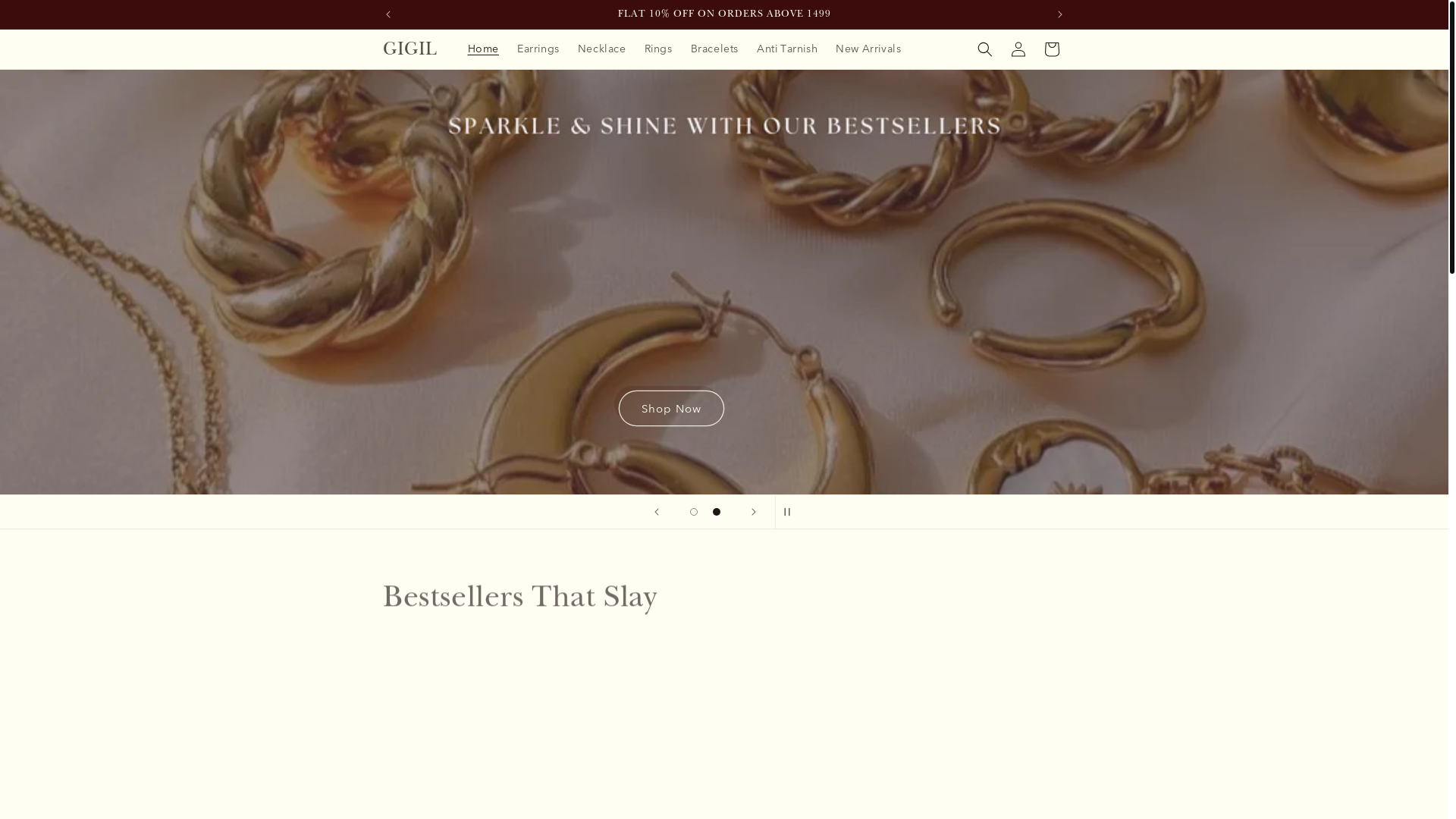 website screenshot of https://gigilaccessories.in/