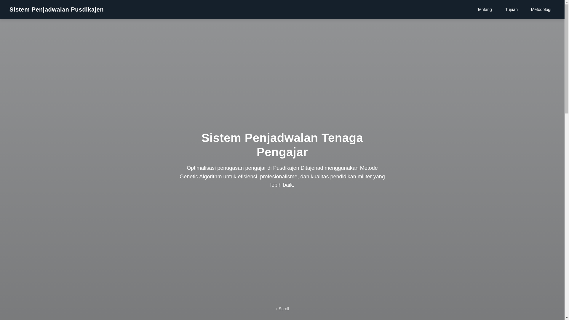 website screenshot of https://pusdikajen.my.id/