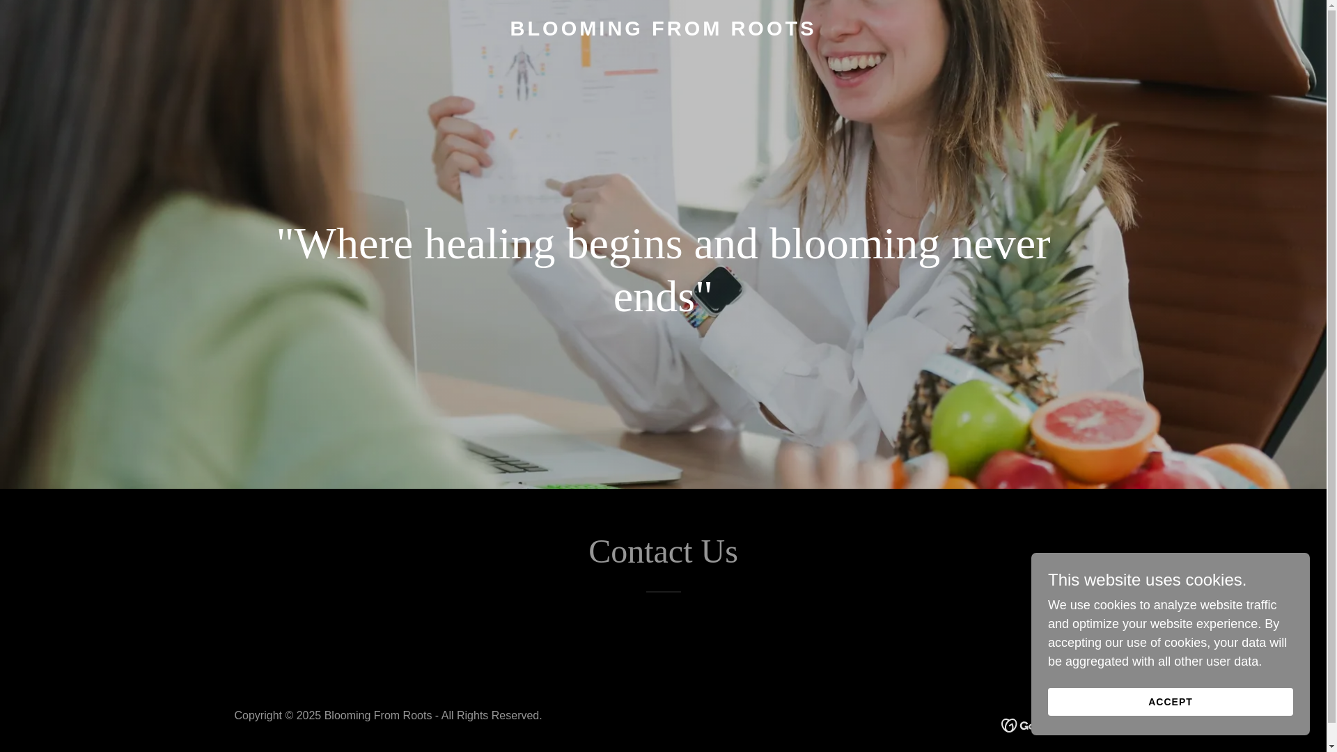 website screenshot of https://bloomingfromroots.com/