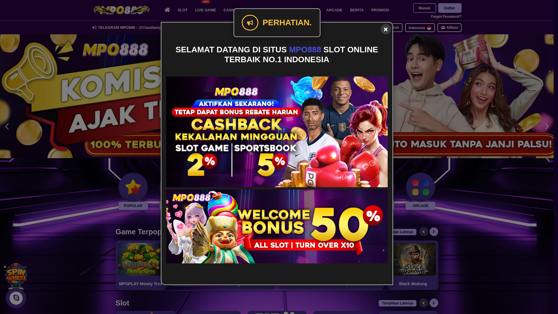 website screenshot of https://mpo888tethys.com/