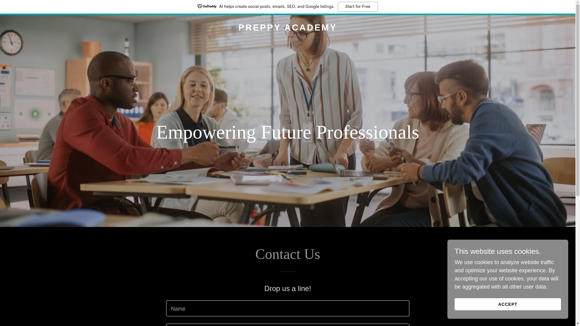 website screenshot of https://preppyacademy.org/