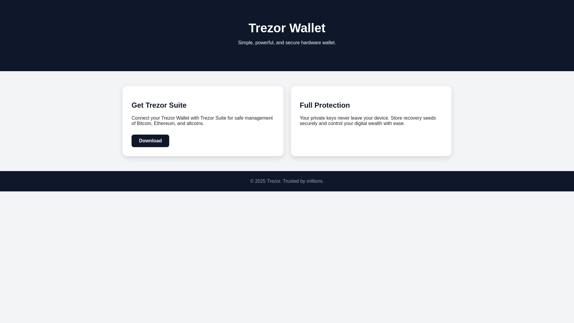 website screenshot of https://wallet-trezr-com.pages.dev/