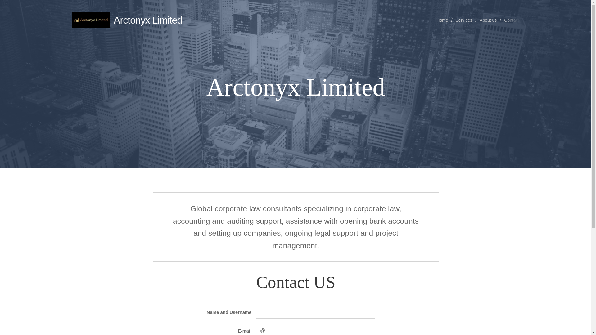 website screenshot of https://arctonyxlimited.com/
