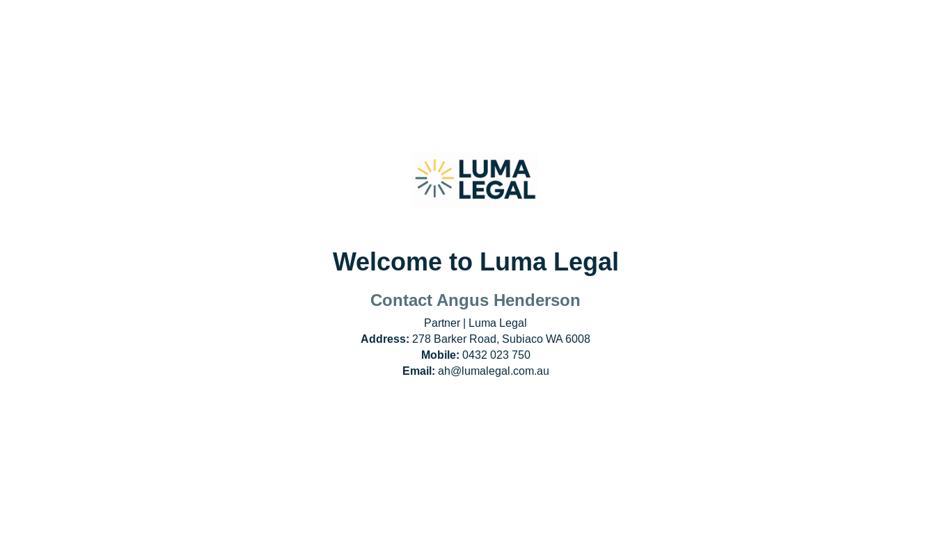 website screenshot of https://lumalegal.com.au/
