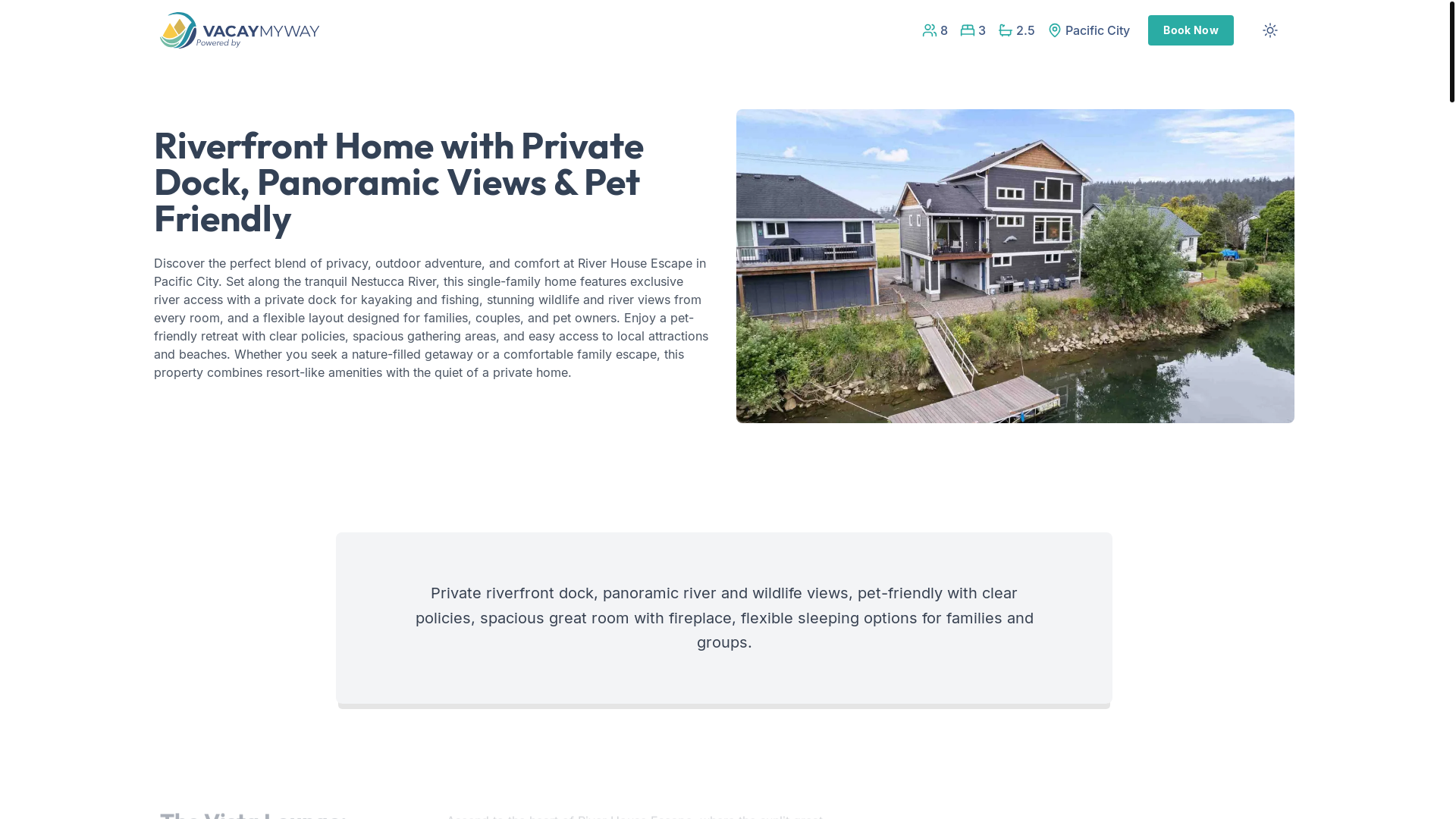website screenshot of https://tranquilriverfront.estate/
