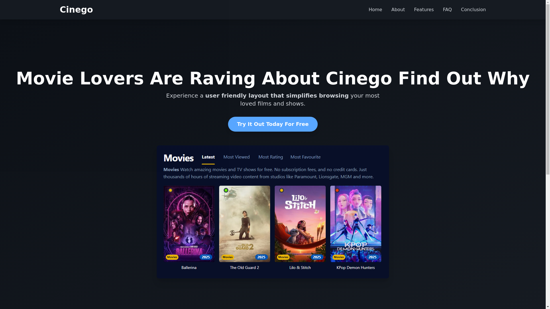website screenshot of https://cinego-r9sx.pages.dev/