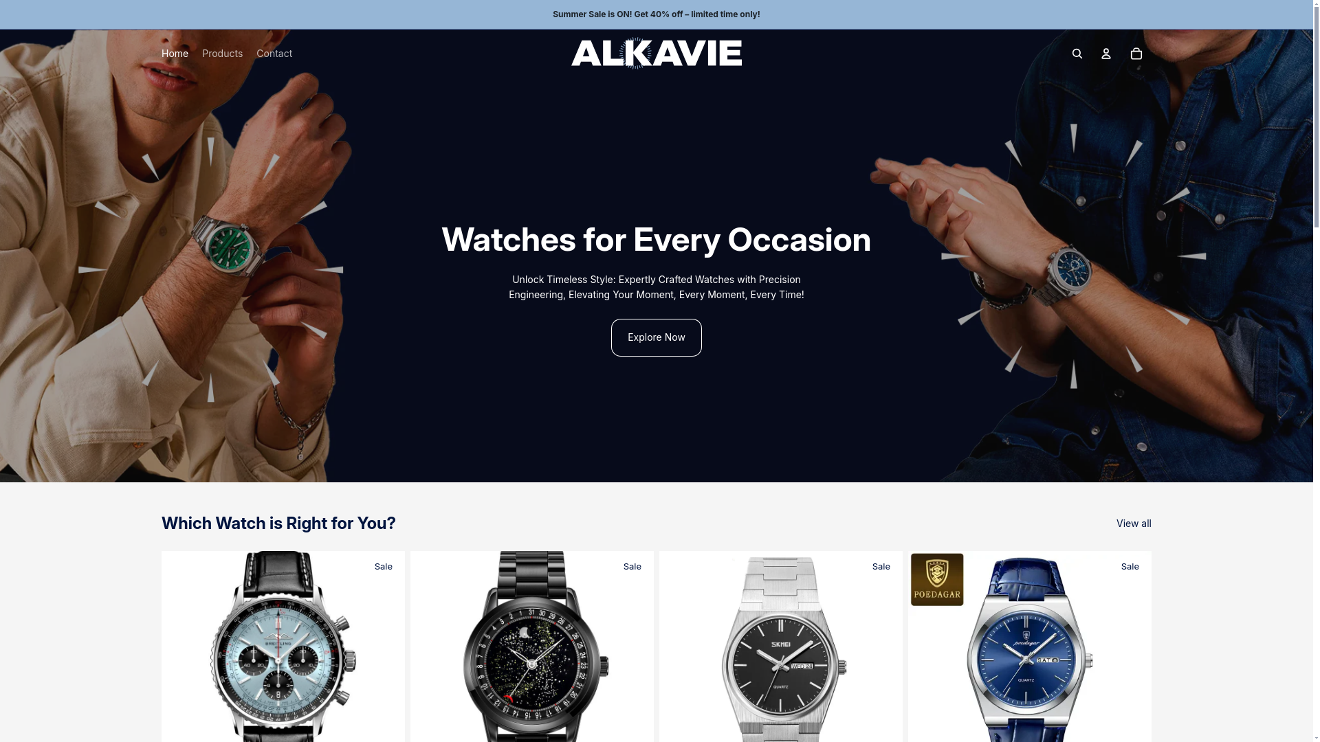 website screenshot of https://alkavie.shop/