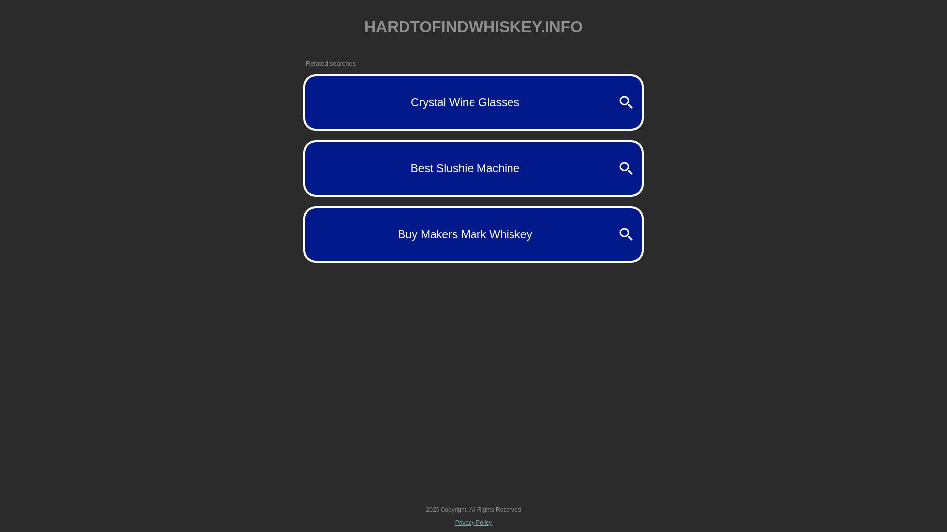 website screenshot of https://hardtofindwhiskey.info/