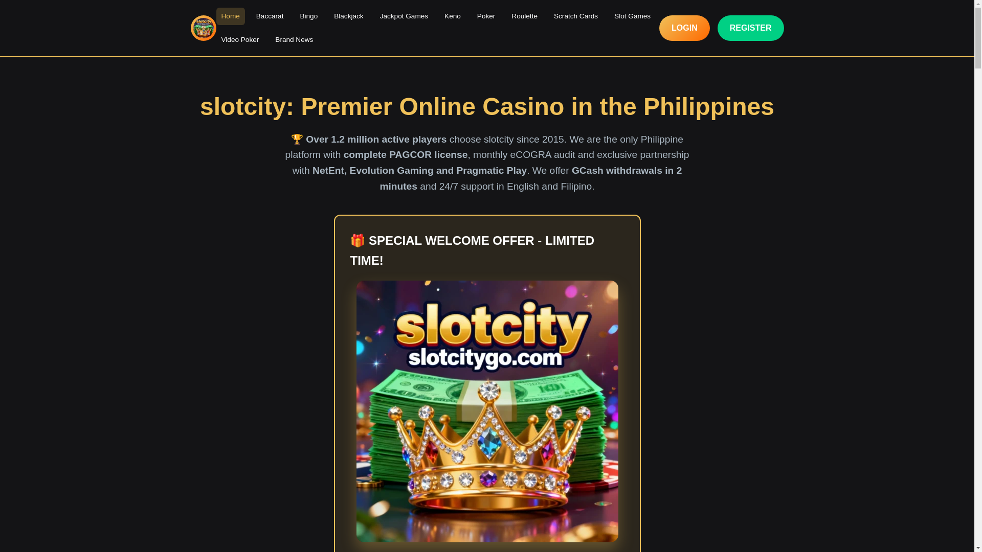 website screenshot of https://slotcitygo.com/