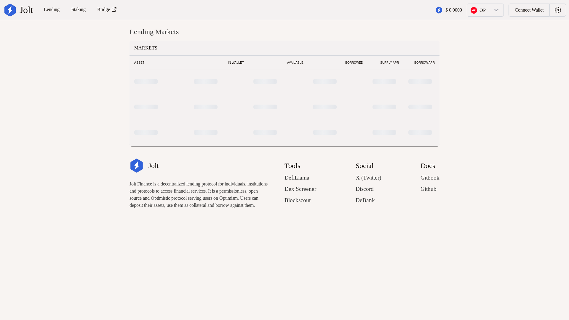 website screenshot of https://jolt.finance/
