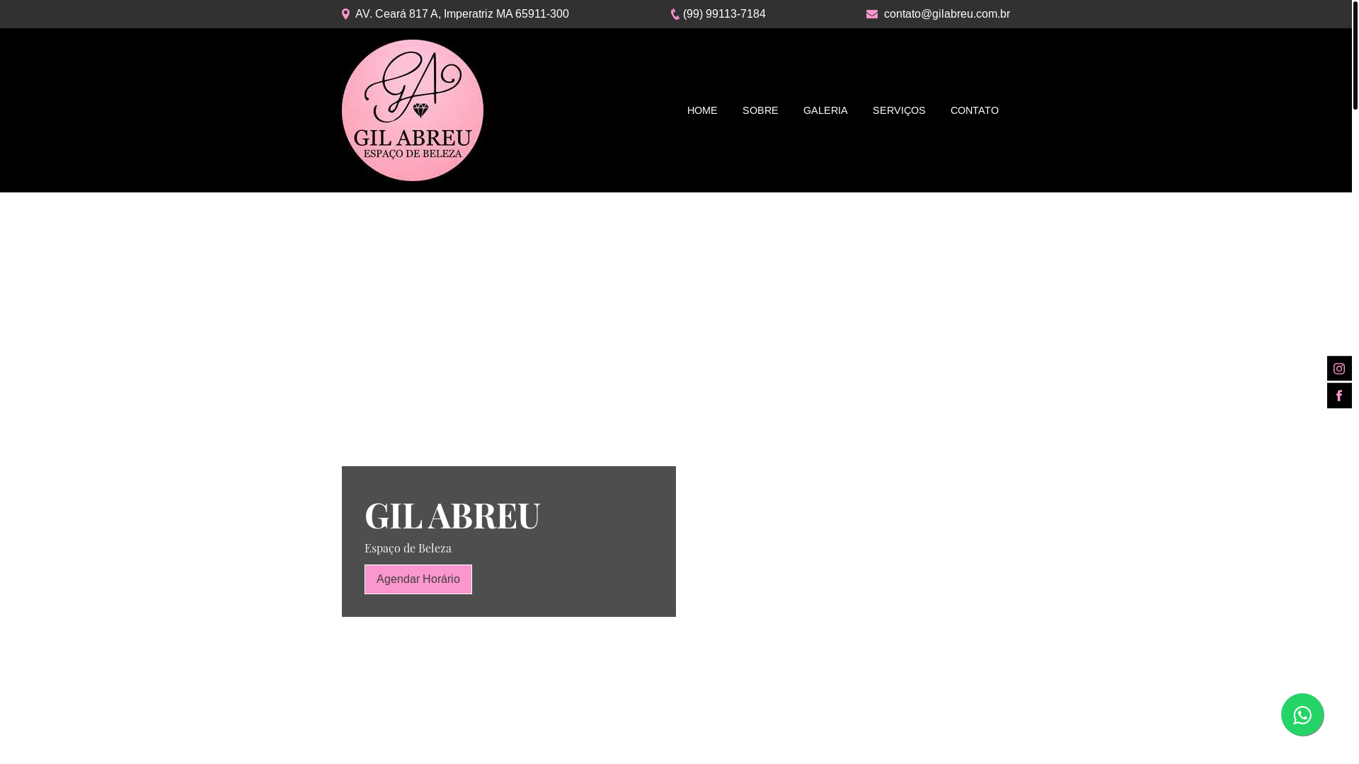 website screenshot of https://gilabreuespacodebeleza.com.br/