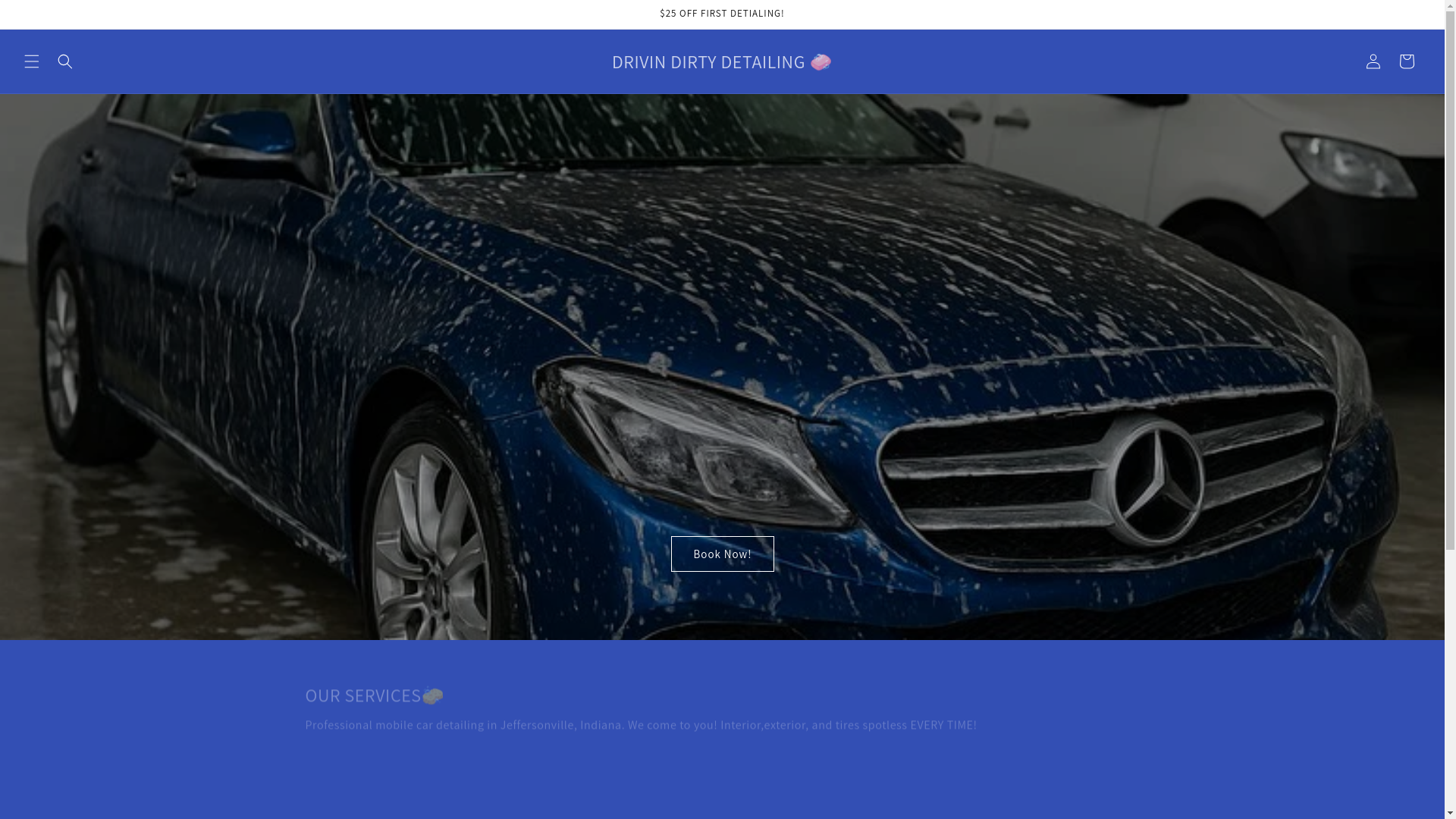 website screenshot of https://drivindirtydetailing.com/