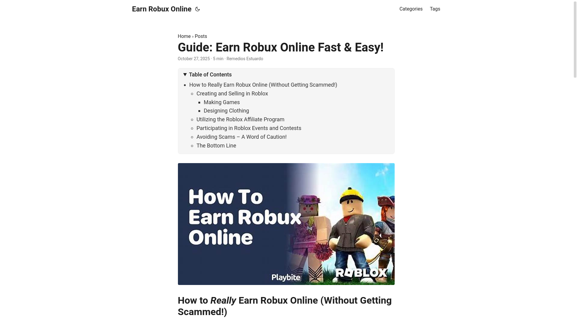 website screenshot of https://earn-robux-online.pages.dev/