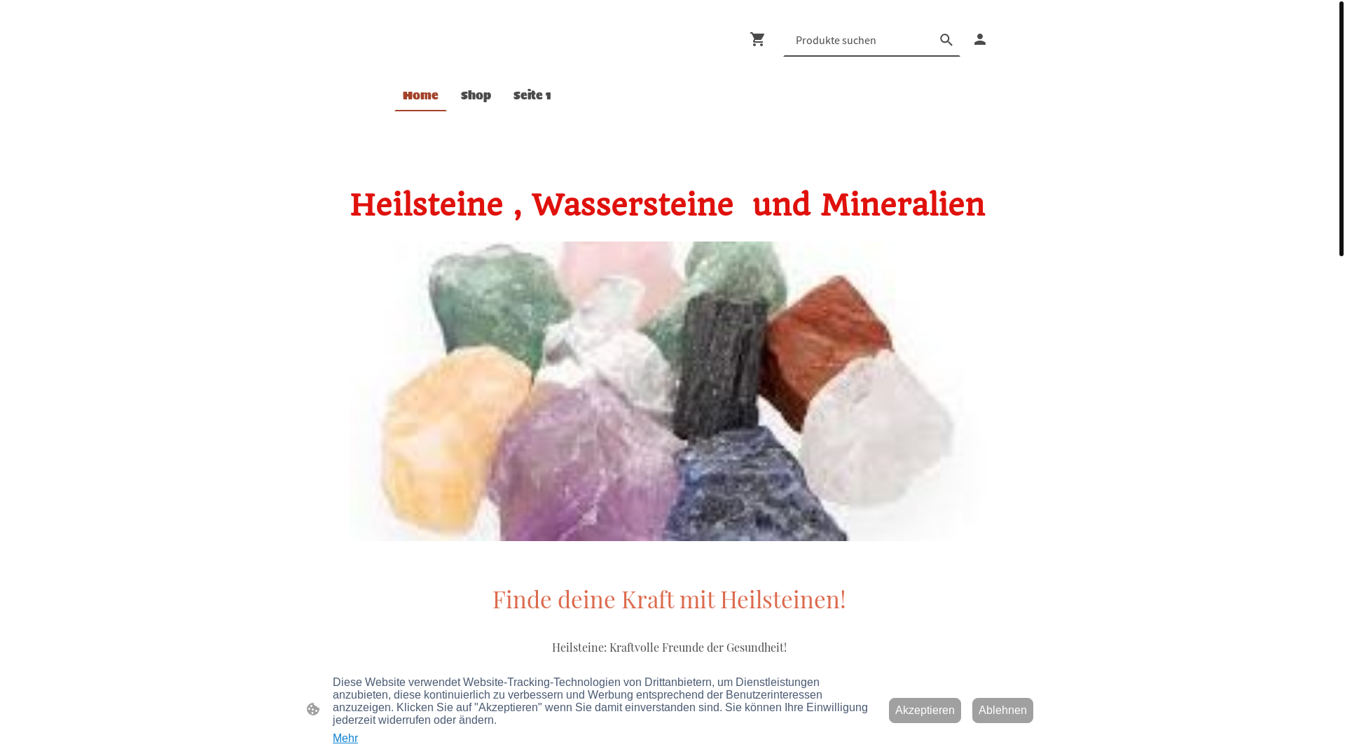 website screenshot of https://heilsteinemarkt.de/