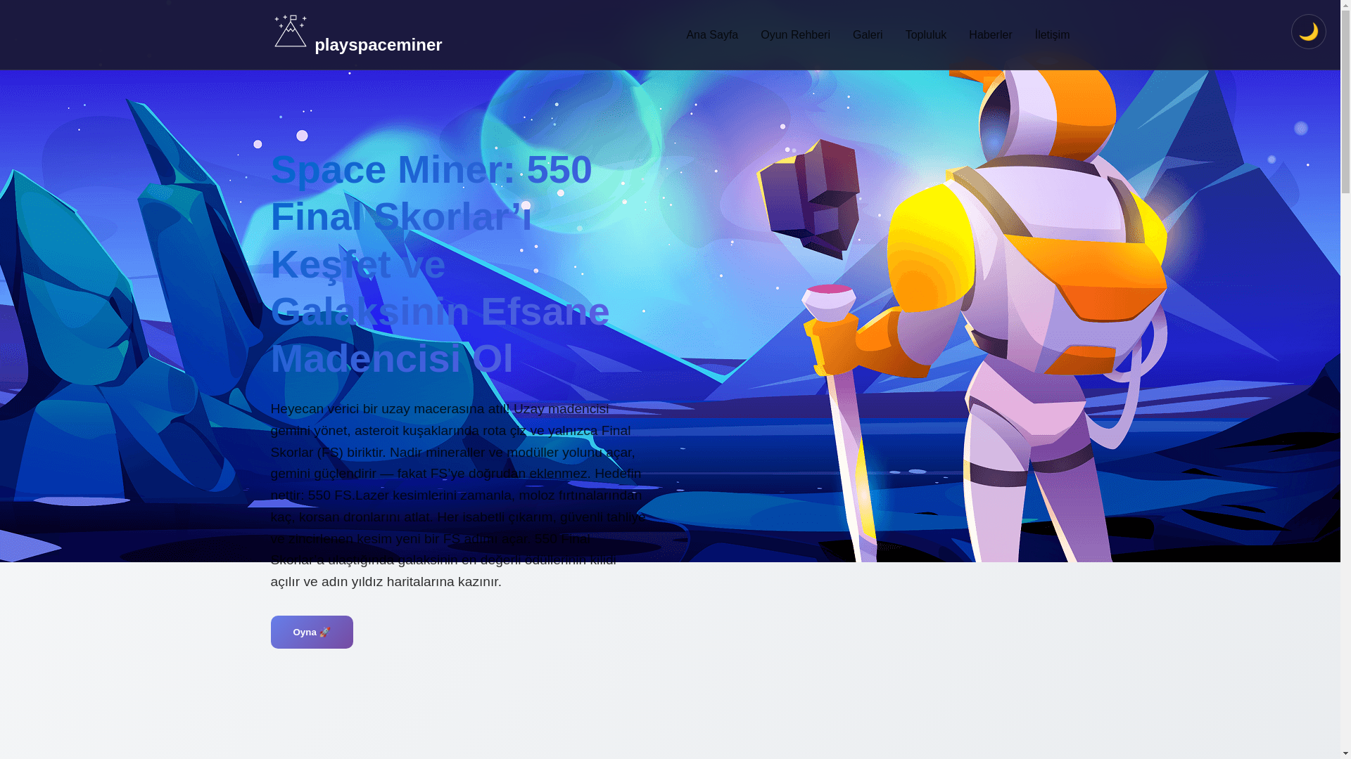 website screenshot of https://playspaceminer.com/
