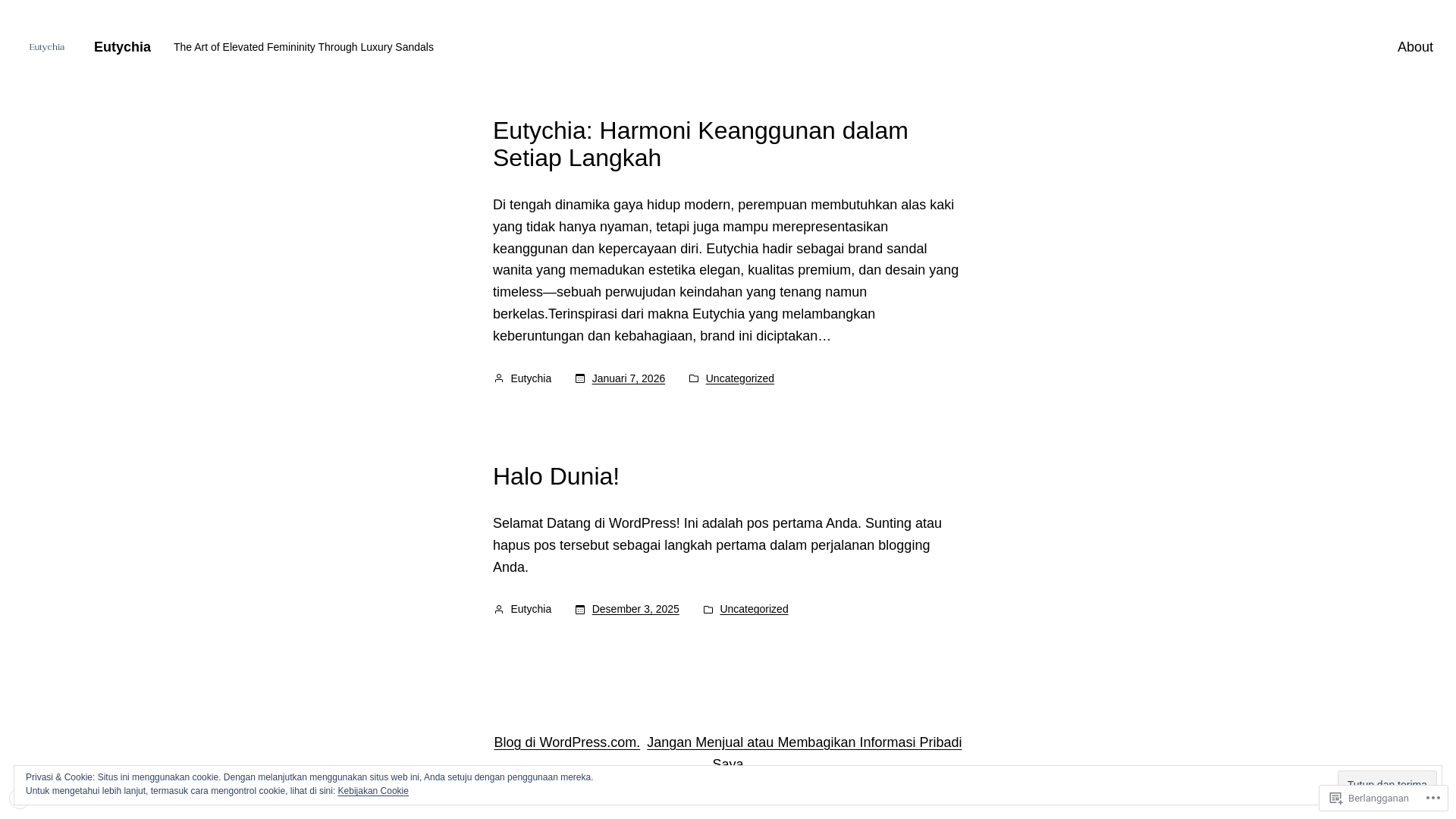 website screenshot of https://eutychiaa.store/