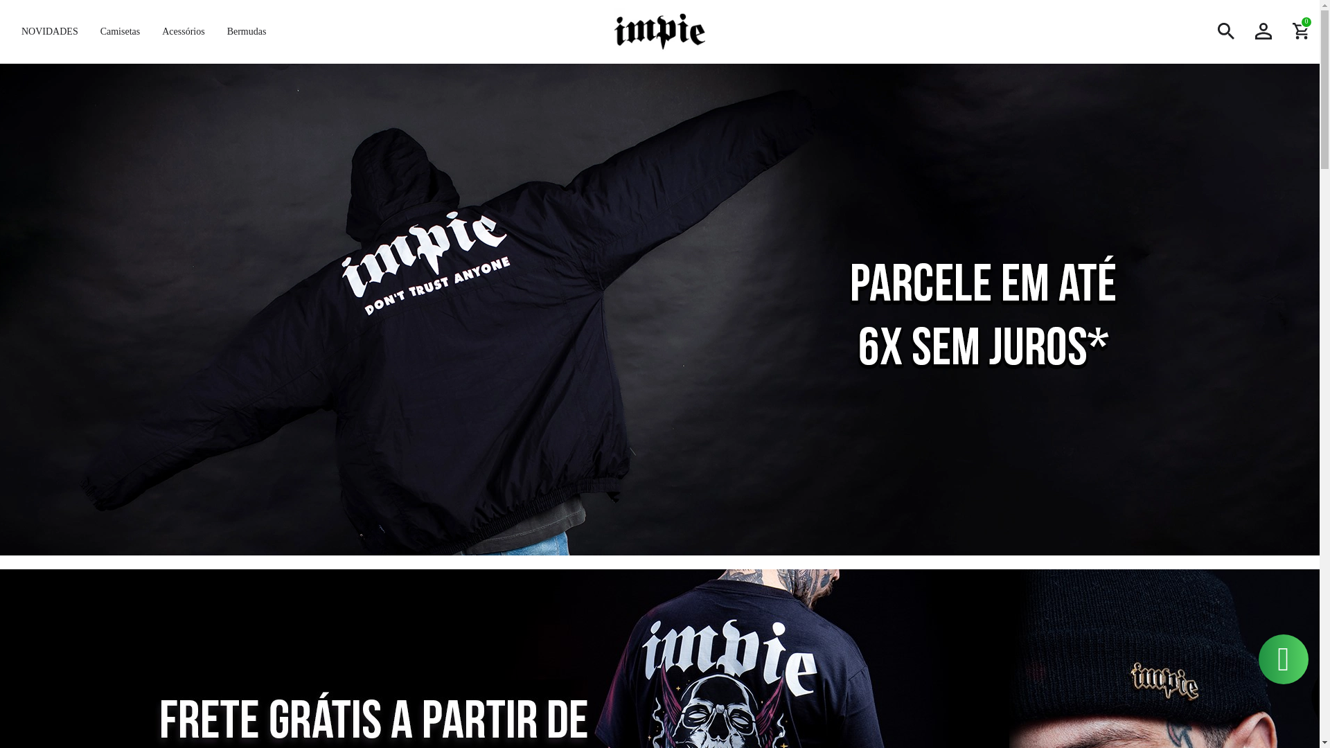 website screenshot of https://impieclothing.com.br/