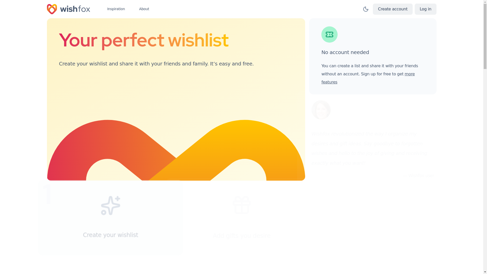 website screenshot of https://wishfox-front.pages.dev/