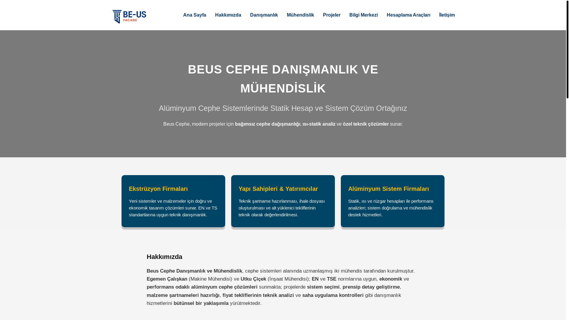 website screenshot of https://beusfacade.com/