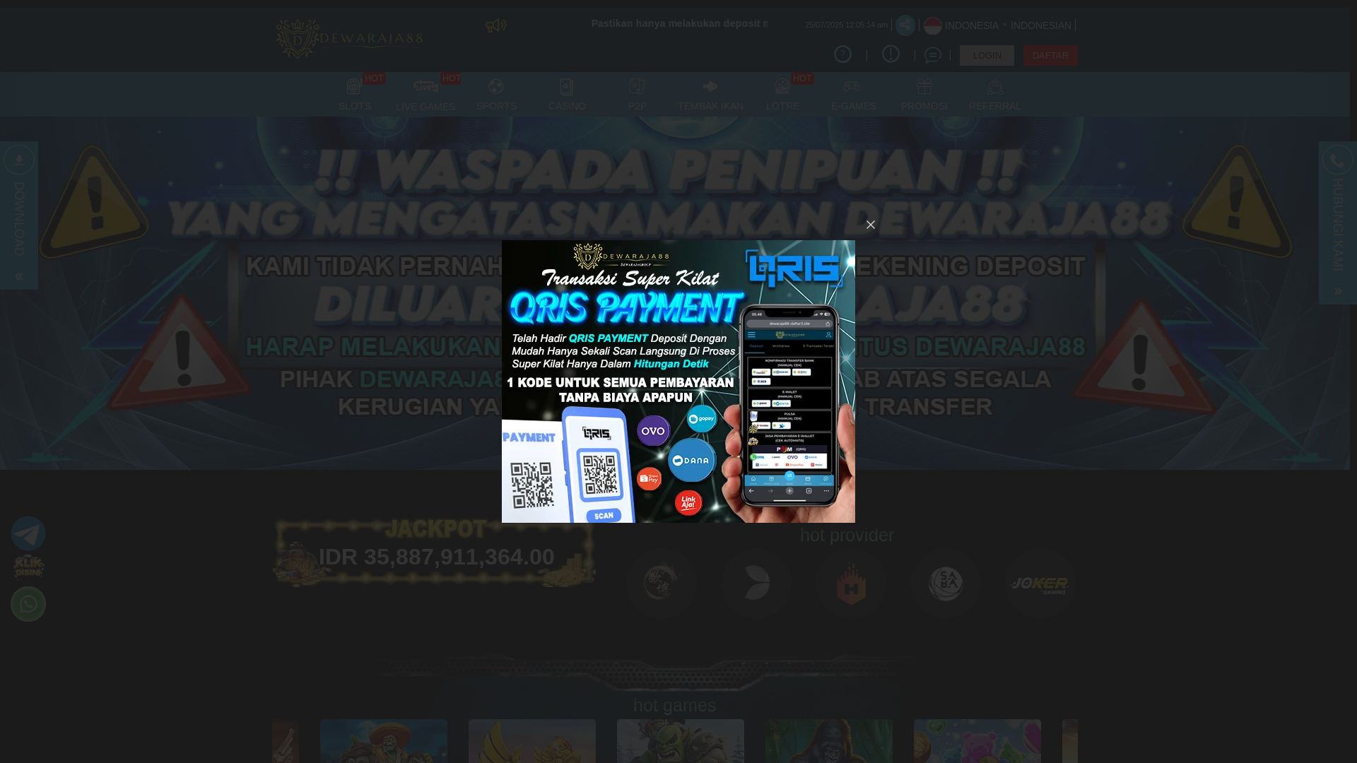 website screenshot of https://vip3-dewaraja88.site/