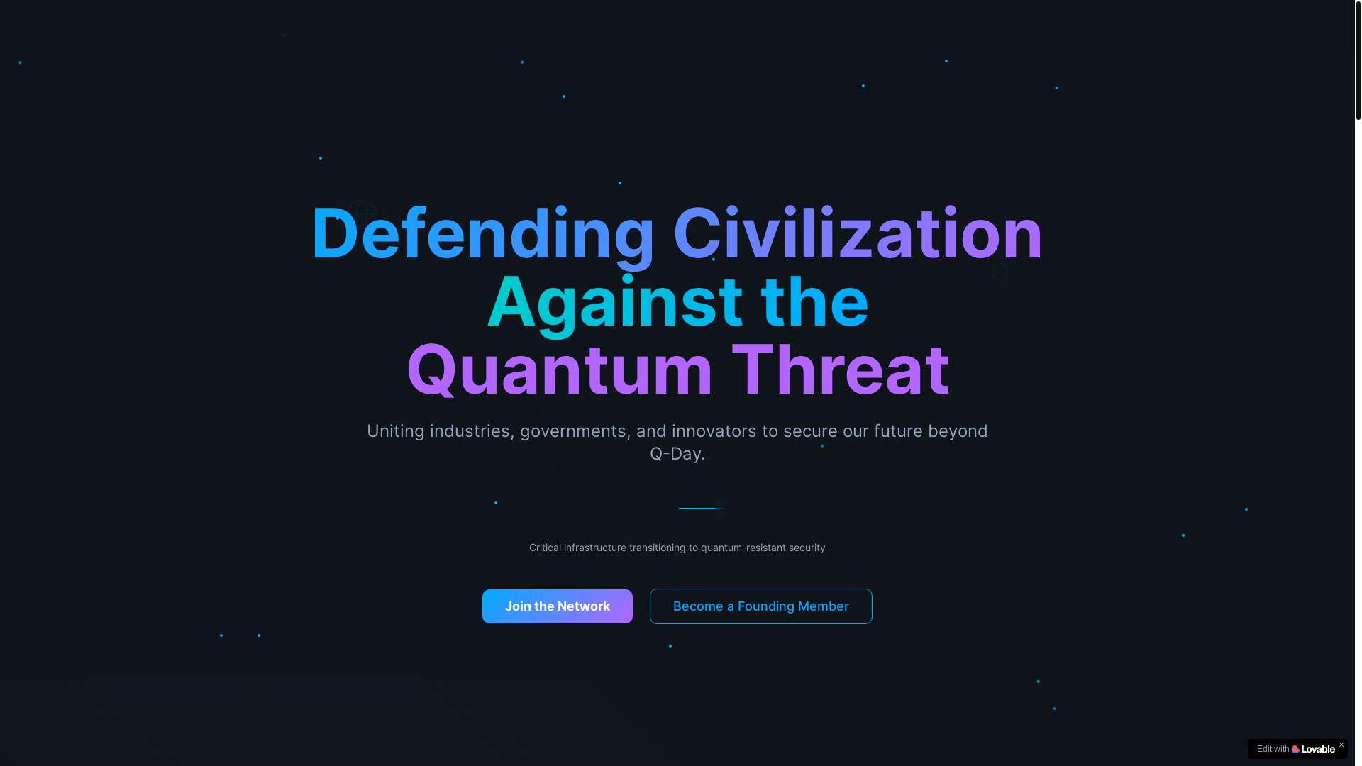 website screenshot of https://quantumresilience.network/