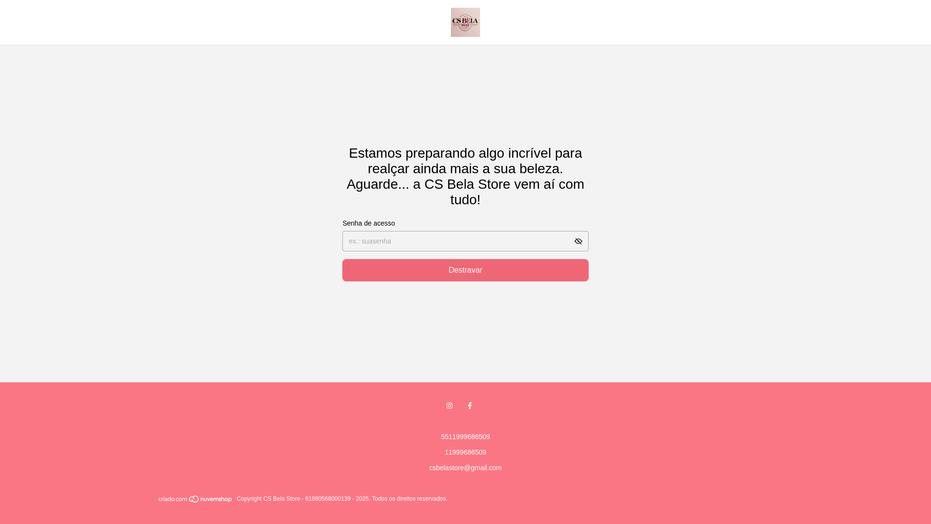 website screenshot of https://csbelastore.com.br/