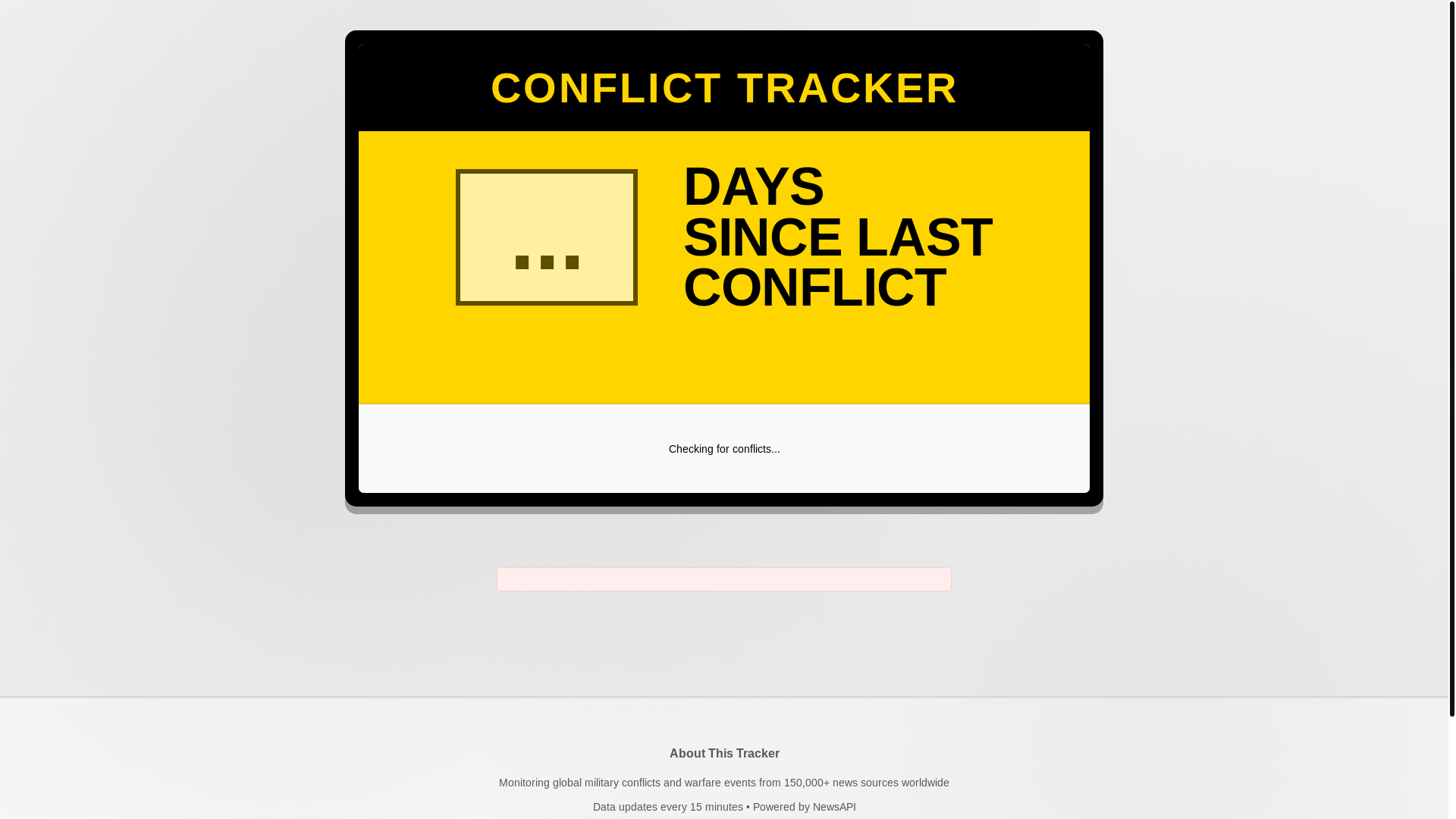 website screenshot of https://days-since-last-conflict.pages.dev/