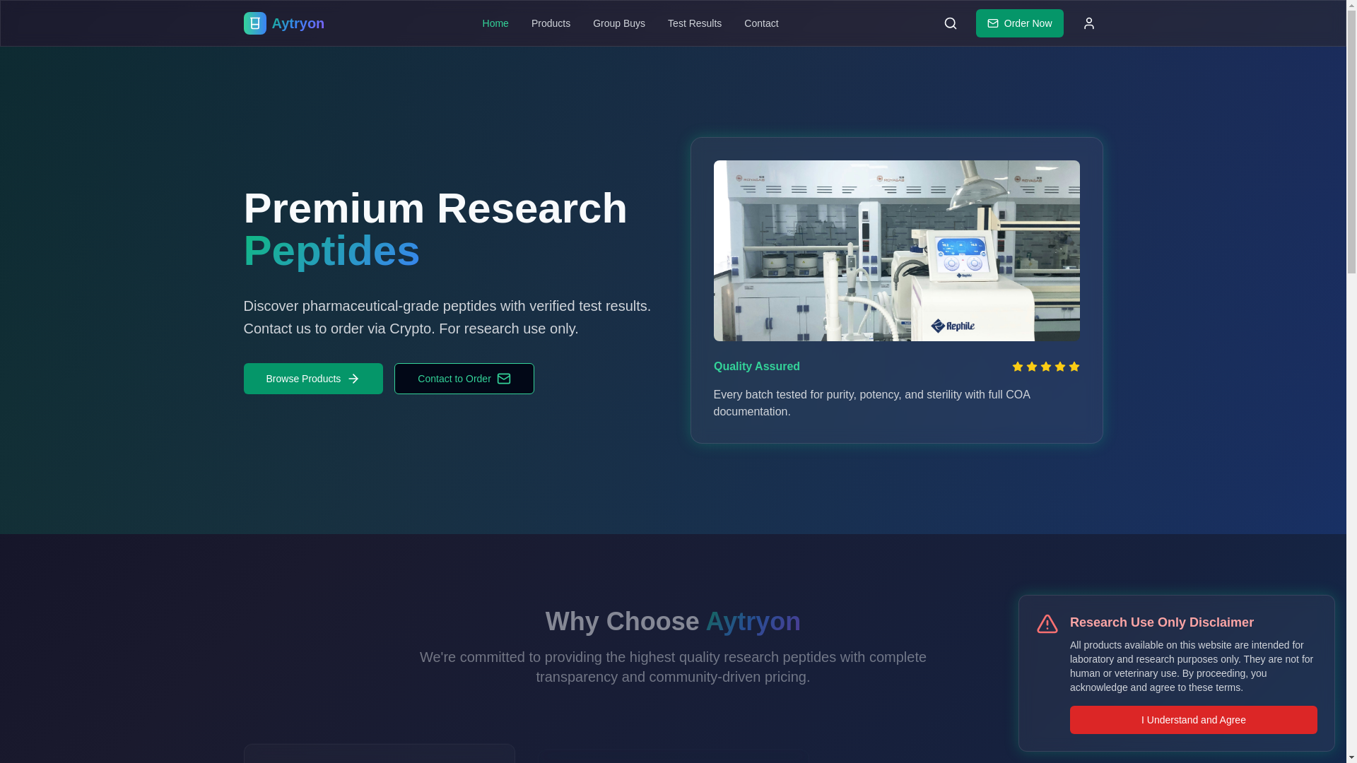 website screenshot of https://aytryon.com/