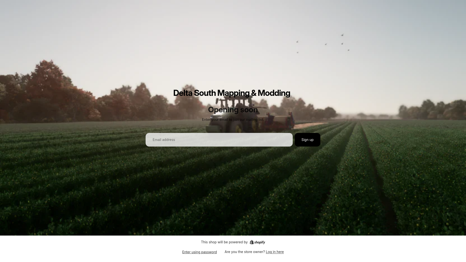 website screenshot of https://deltasouth.shop/