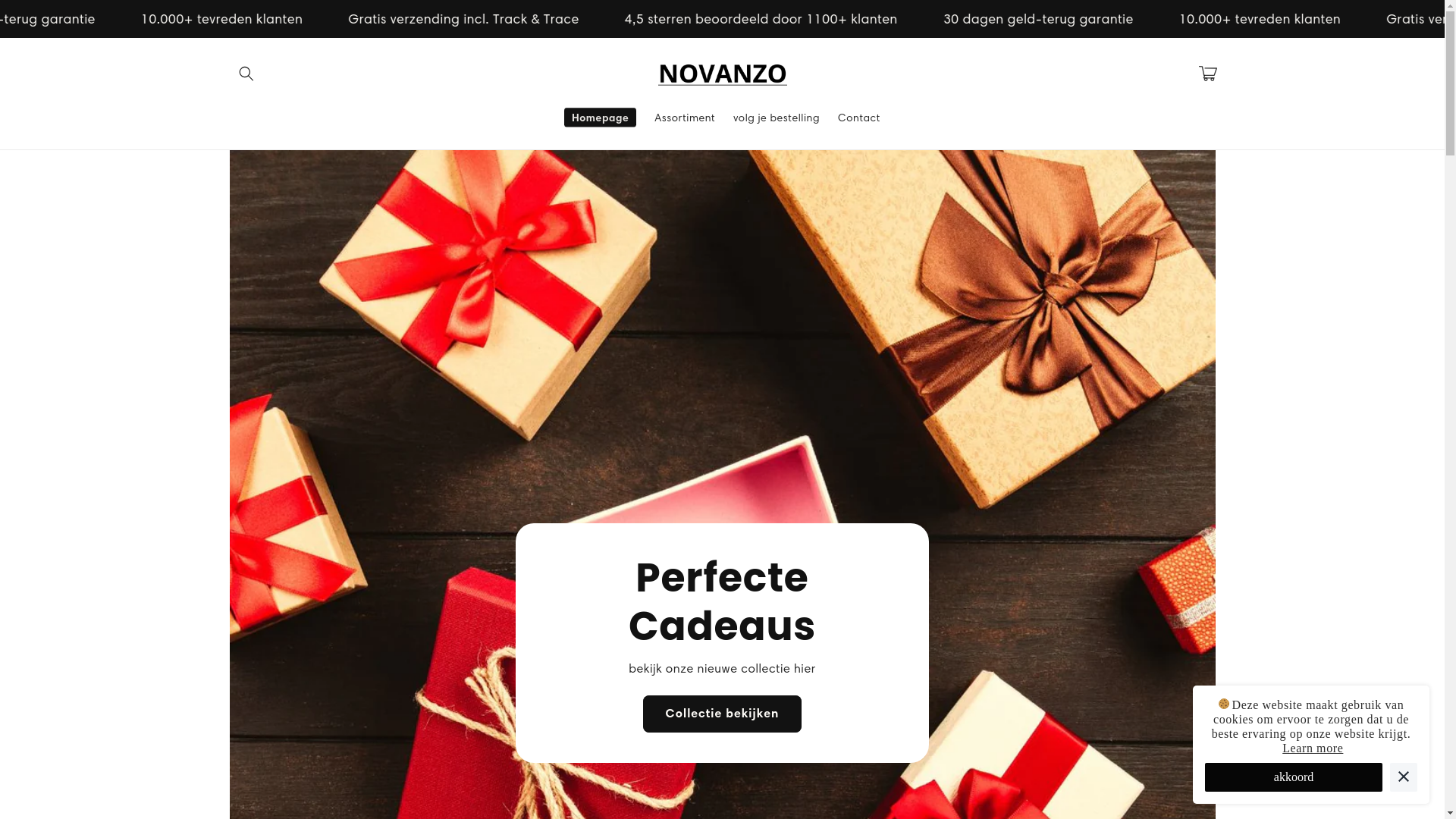 website screenshot of https://novanzo.nl/